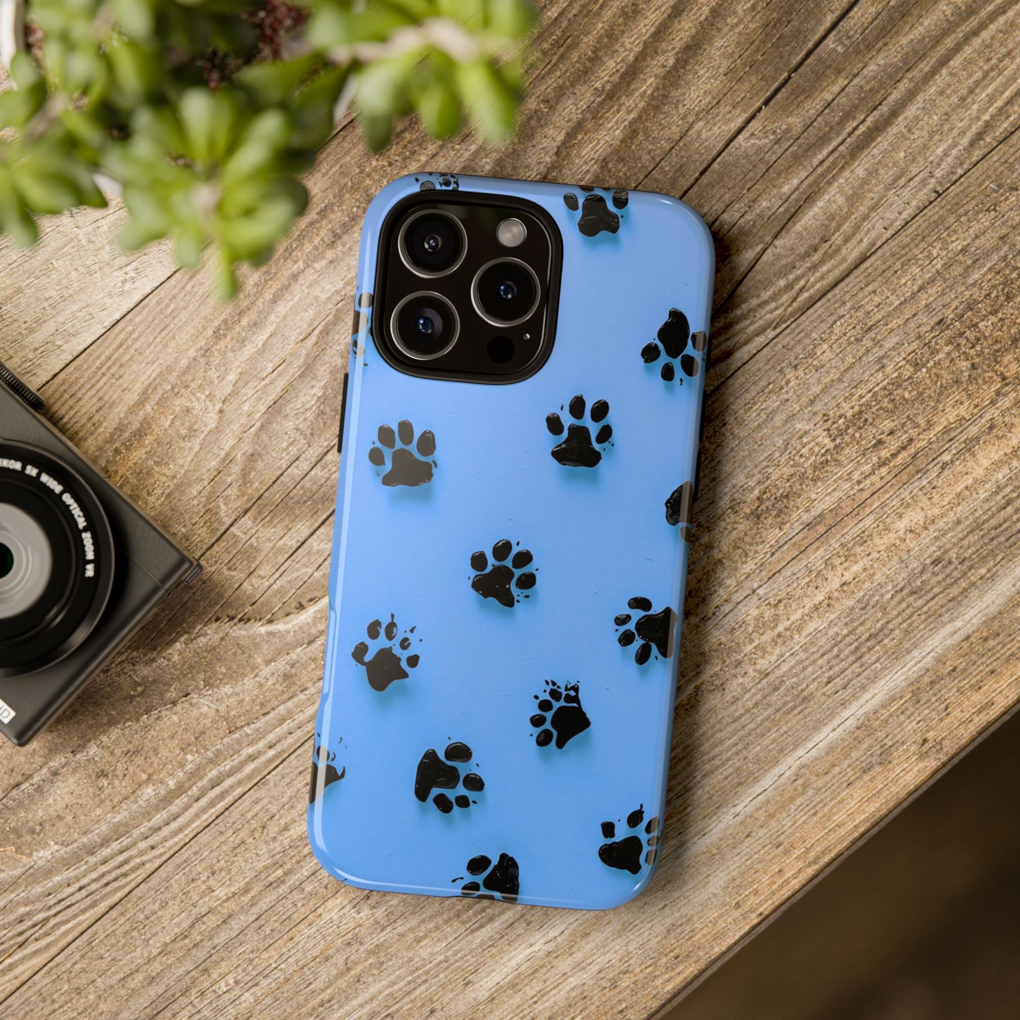 Blue Paw Print Tough iPhone Case — Protective Dog & Cat Lover Cover