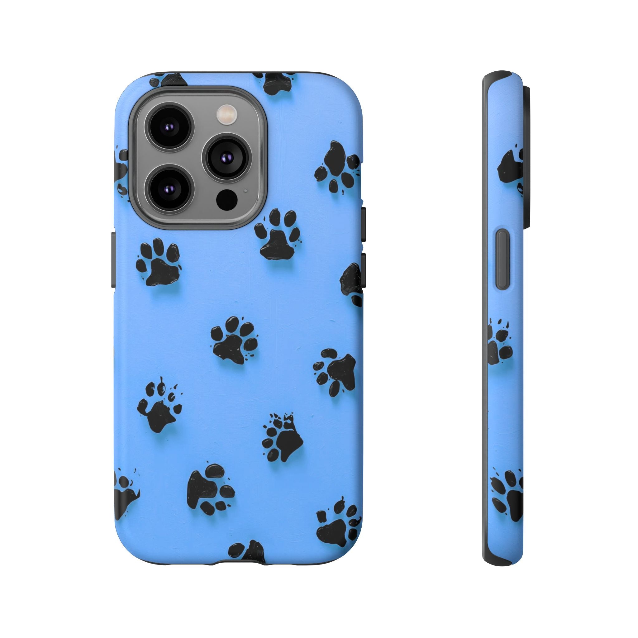Blue Paw Print Tough iPhone Case — Protective Dog & Cat Lover Cover