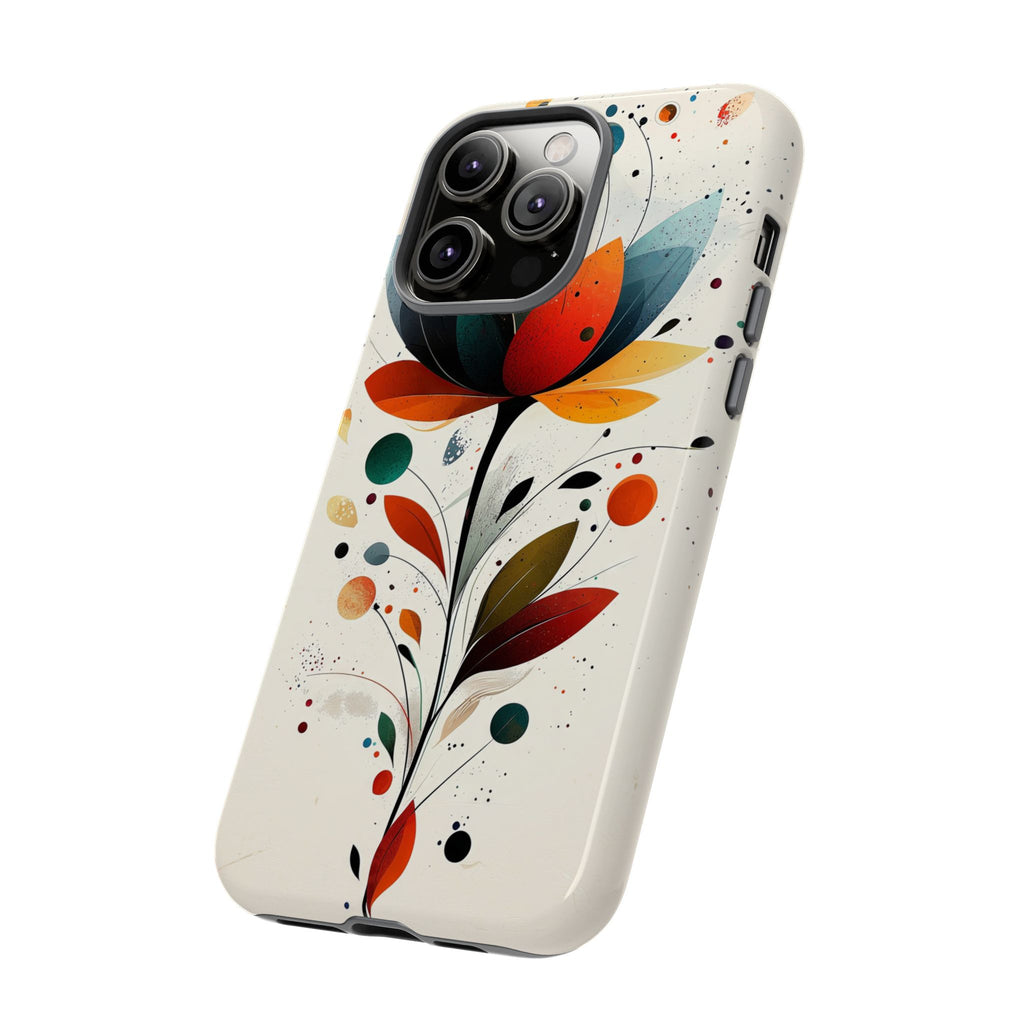 Floral Abstract Tough iPhone Case | Colourful Lotus Art Protective Cover