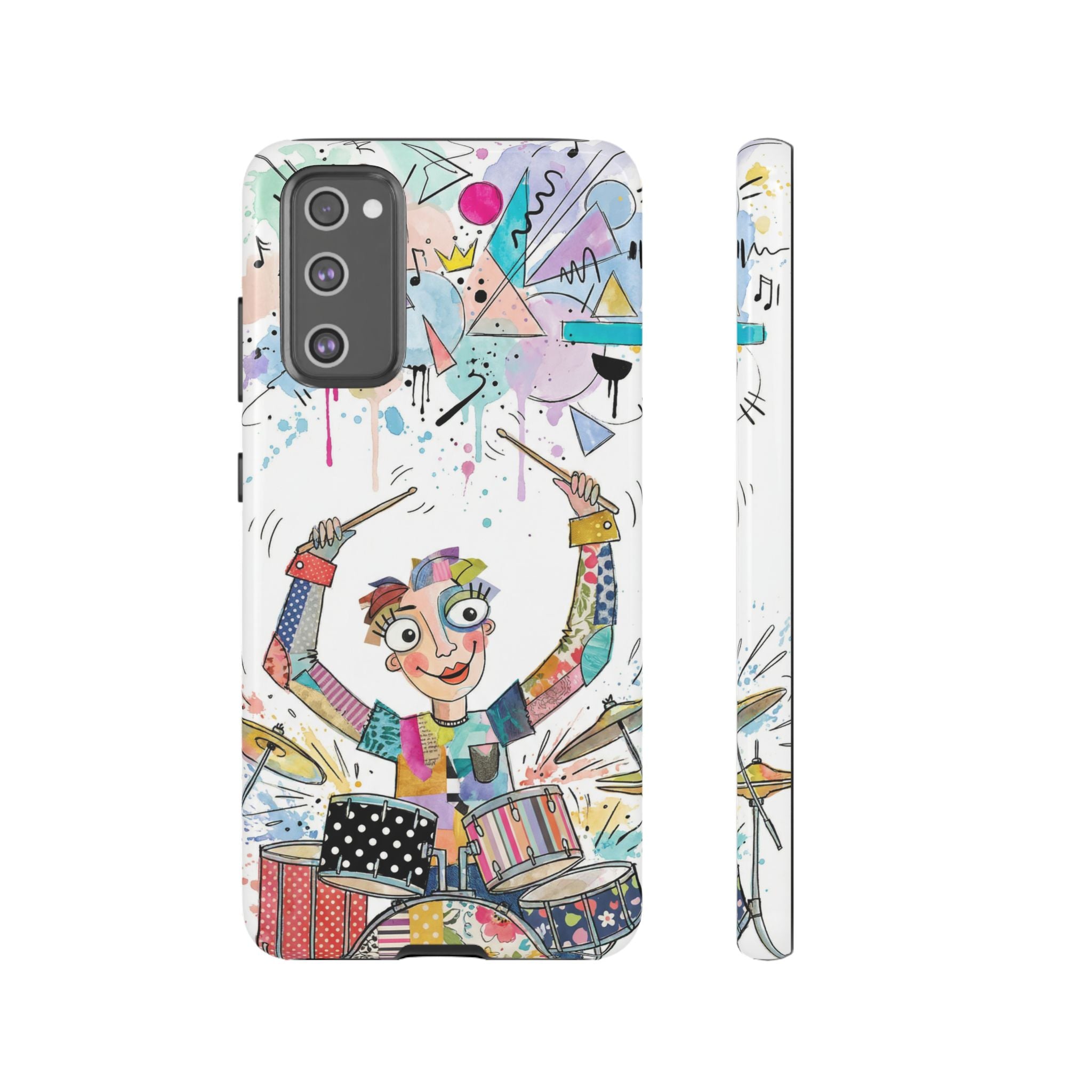 Drummer Boy Samsung Galaxy Phone Case | Colorful Cartoon Drum Kit Protective Cover