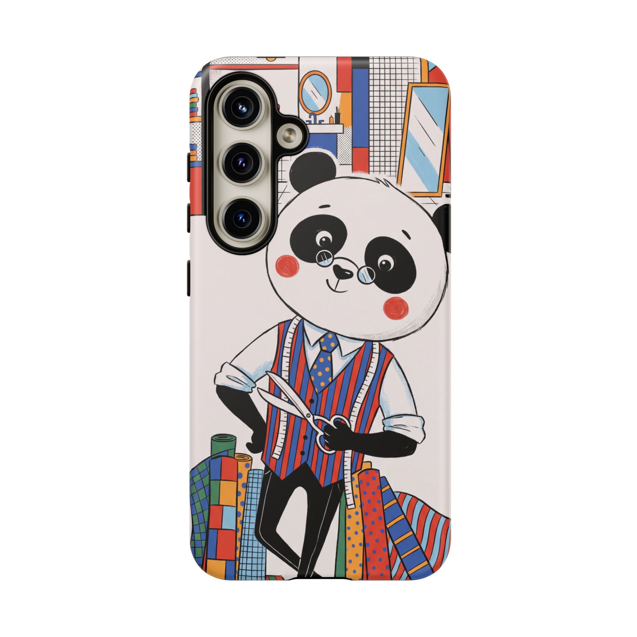 Panda Tailor Samsung Galaxy Phone Case | Cute Seamstress Cartoon