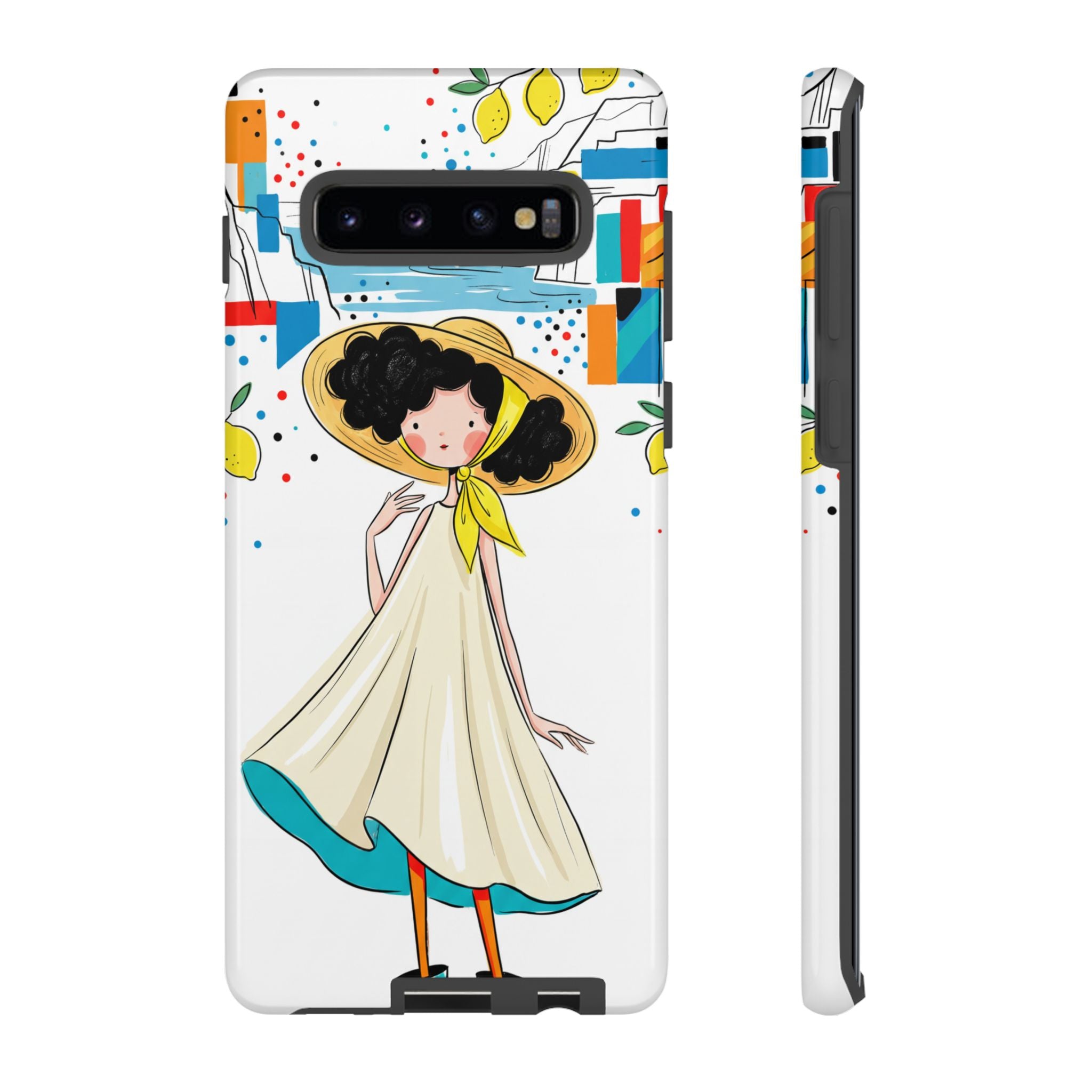 Cute Summer Girl Samsung Galaxy Phone Case | Whimsical Coastal Illustration Protective Case