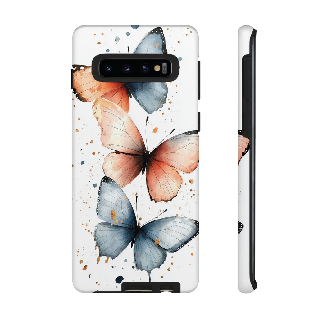 Watercolour Blue & Peach Butterfly Tough Samsung Galaxy Case