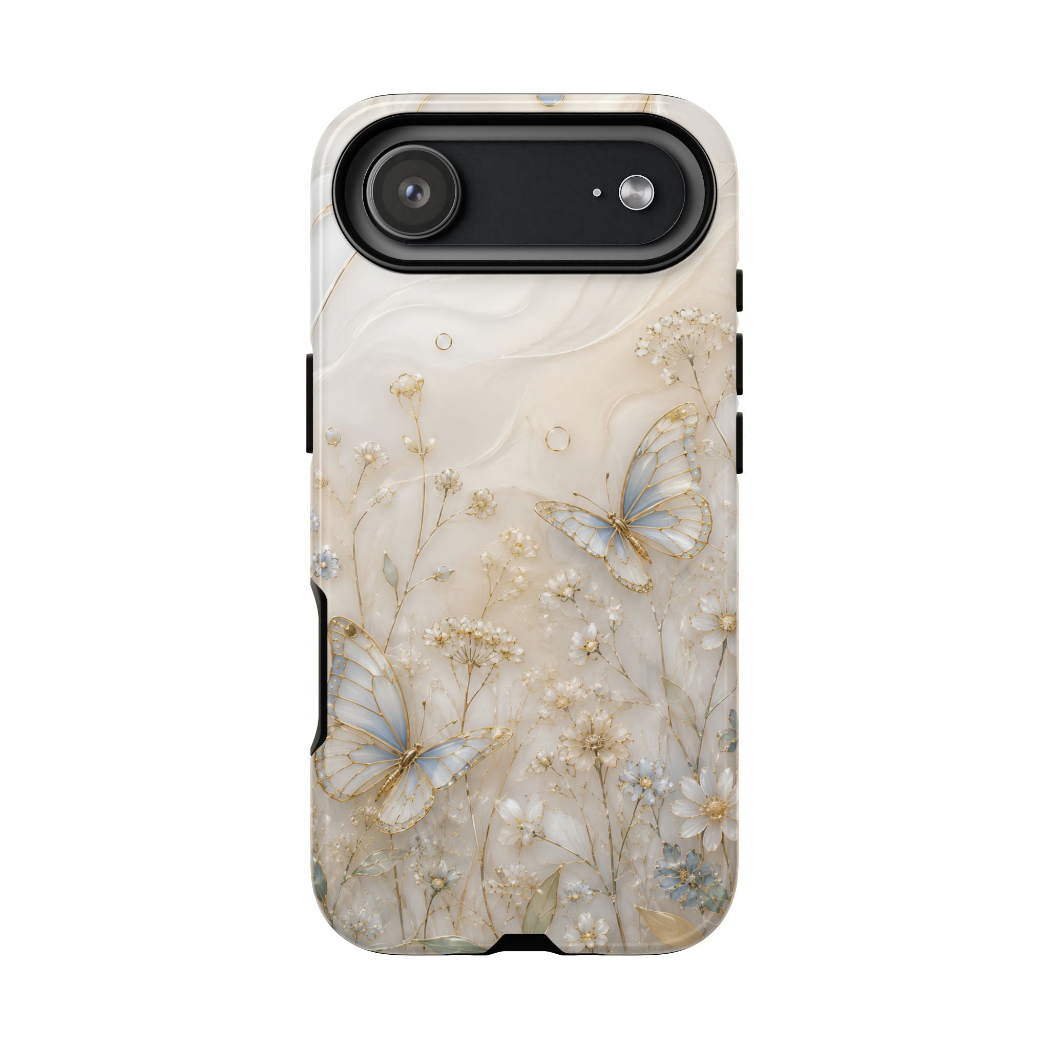 Butterfly Floral iPhone Case | Cottagecore Meadow Art Cover