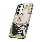 Bulldog Driver Samsung Galaxy Phone Case | Cute Retro Dog Illustration
