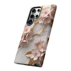 Floral Marble Samsung Galaxy Case — Sakura Gold Cherry Blossom Tough Case
