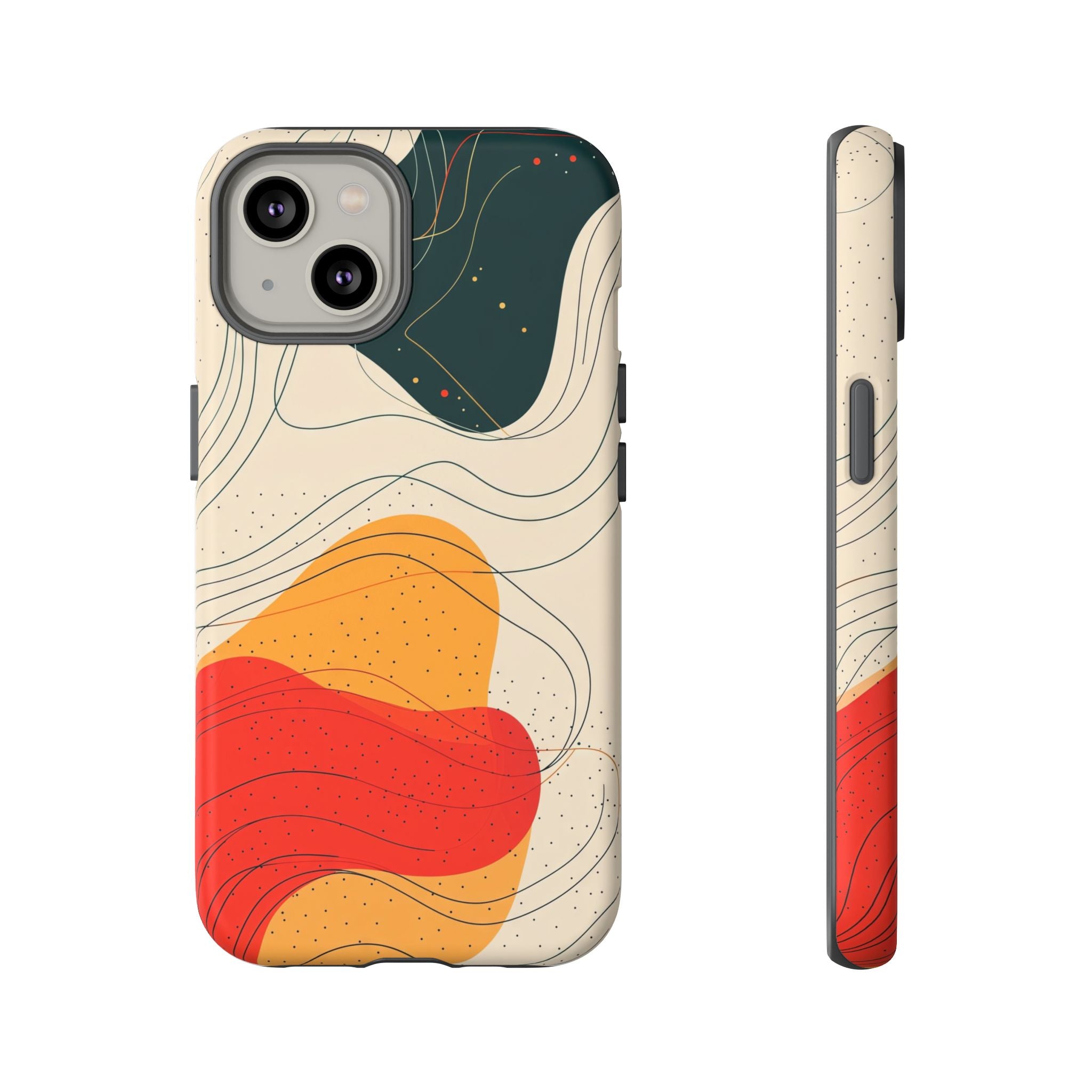 Abstract Retro Waves iPhone Case | Colourful Modern Art