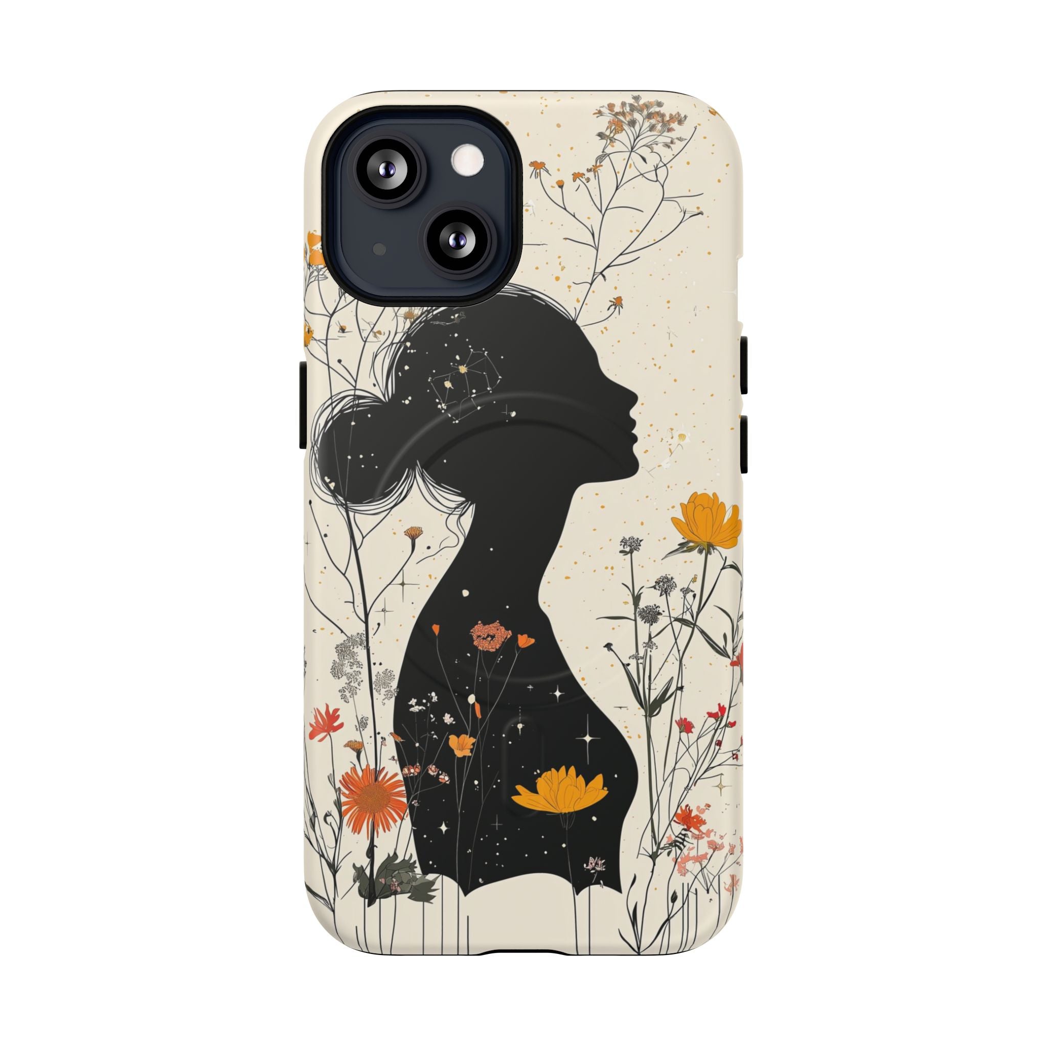 Custodia MagSafe per iPhone con silhouette floreale | Botanical Woman