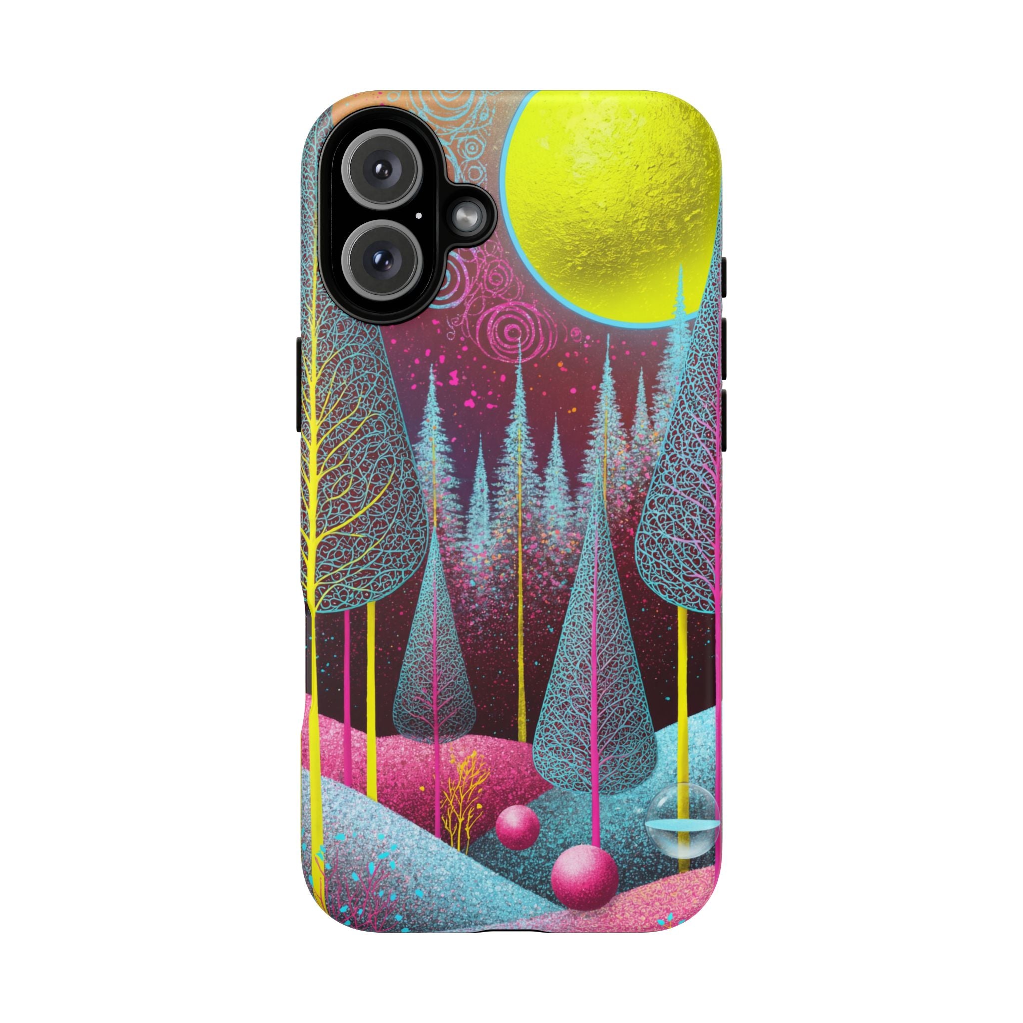 Neon Dreamscape Forest iPhone Case