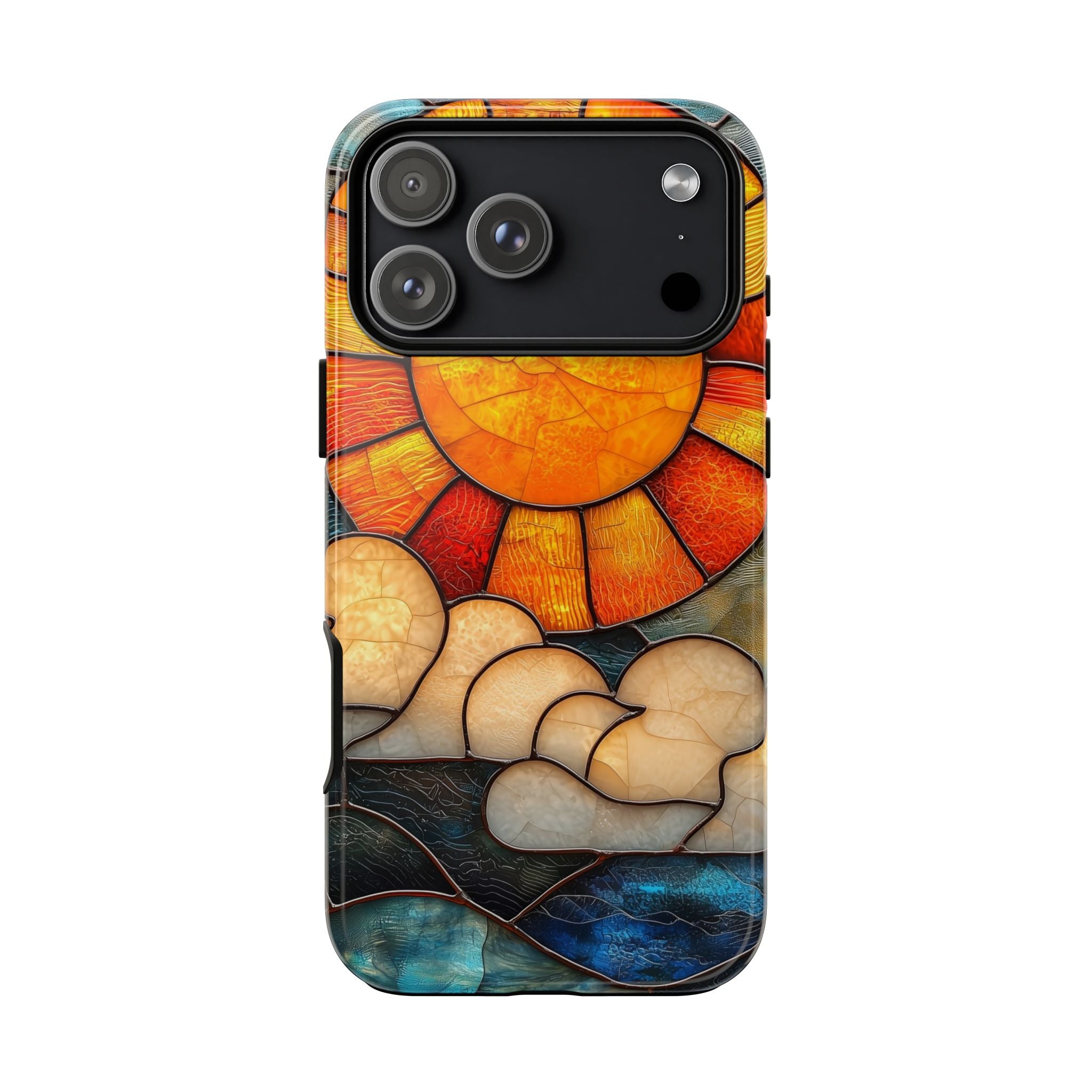 Stained Glass Sun & Clouds iPhone Case