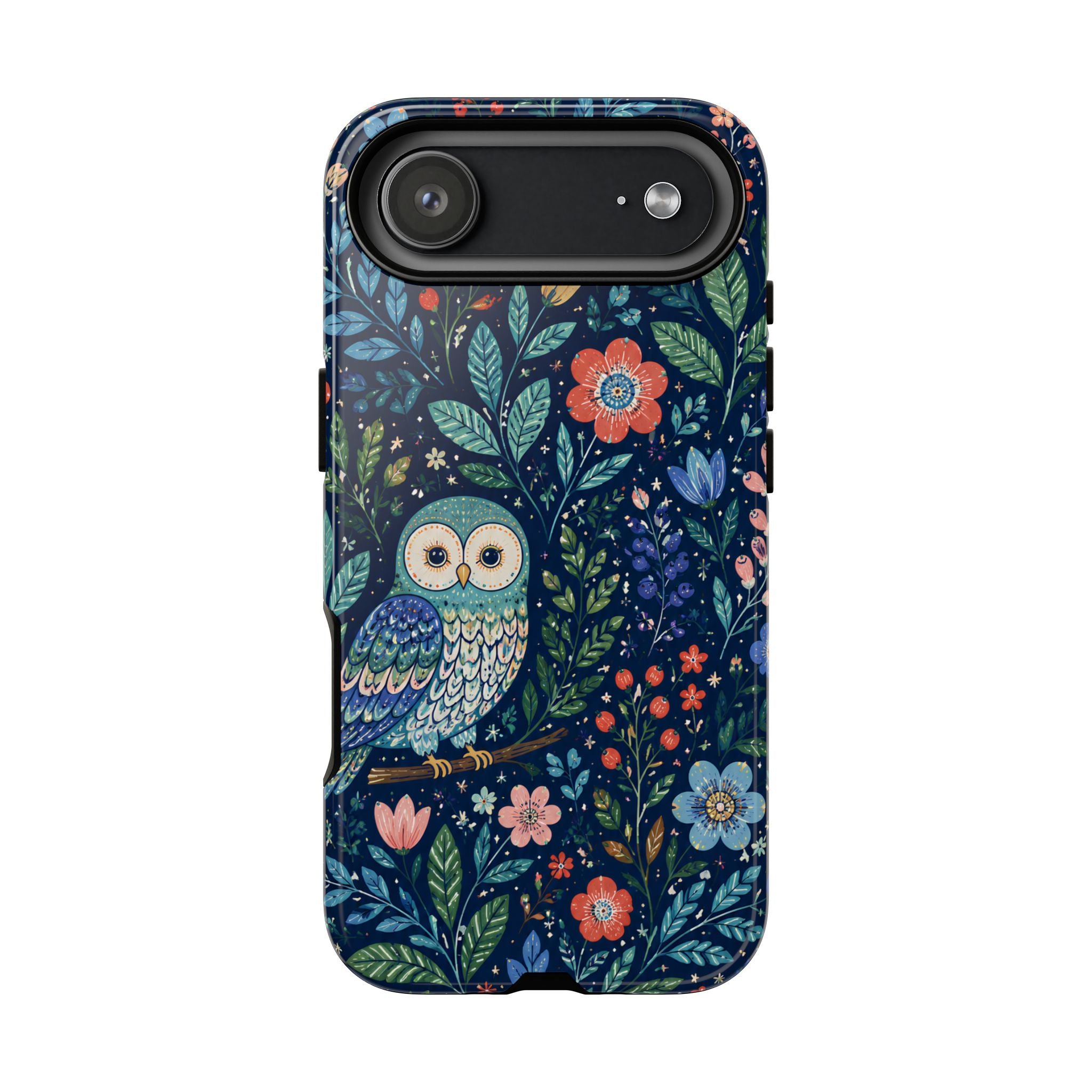 Owl Floral iPhone Case | Navy Botanical Protective iPhone Cover