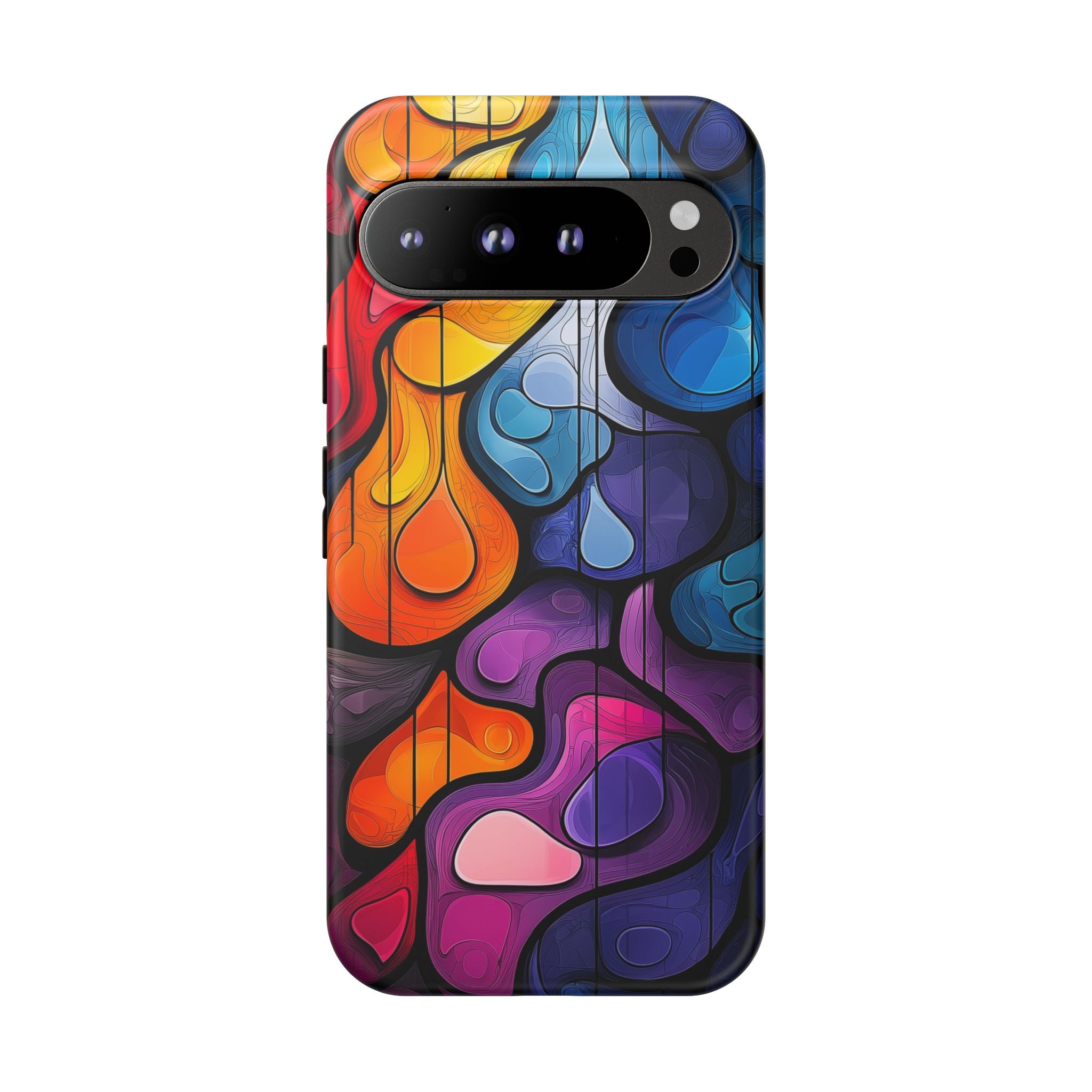 Abstract Colourful Drop Google Pixel Case — Vibrant Stained-Glass