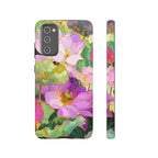 Custodia Protettiva Resistente per Telefono Samsung Galaxy con Acquerello Floreale | Cover Protettiva Giardino di Loto Rosa
