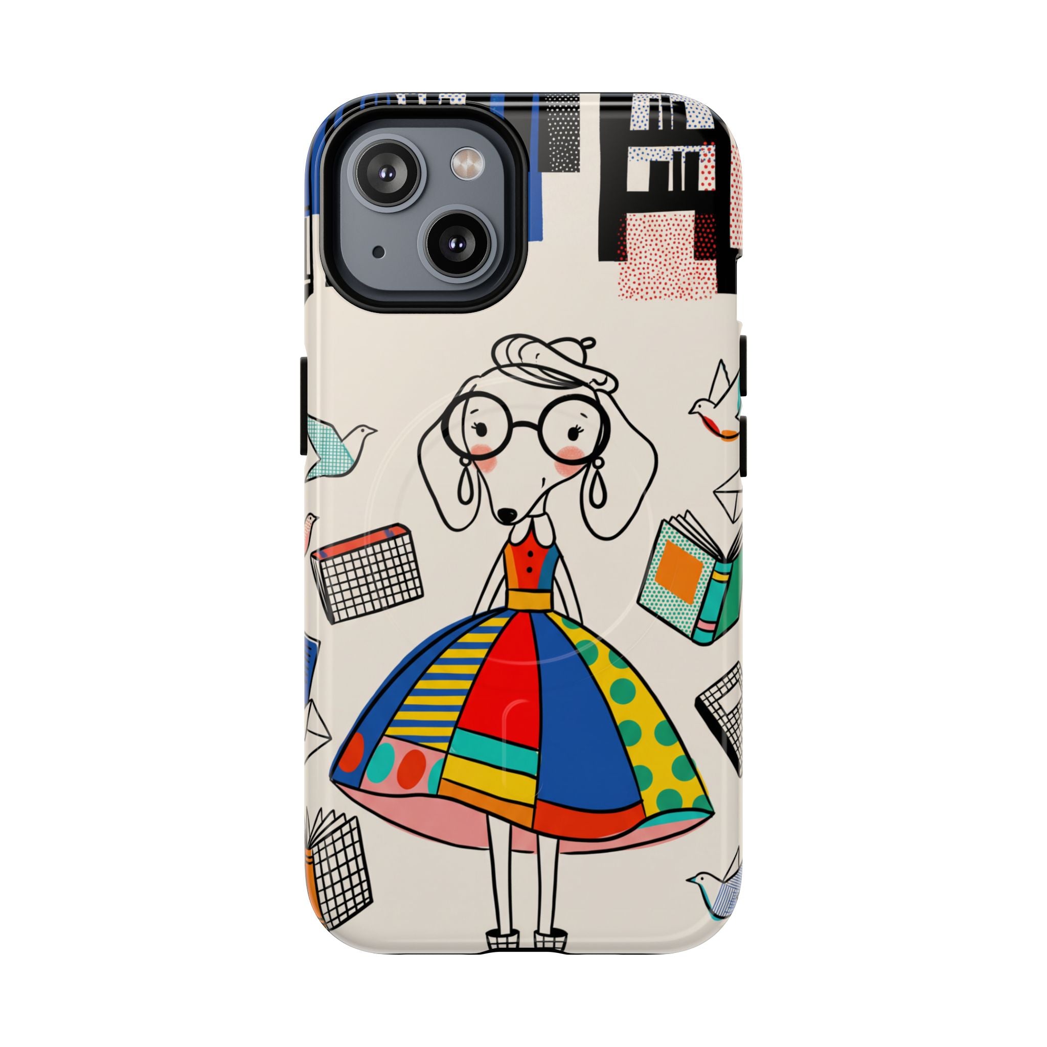 Cute Dachshund Dog Illustration MagSafe iPhone Case