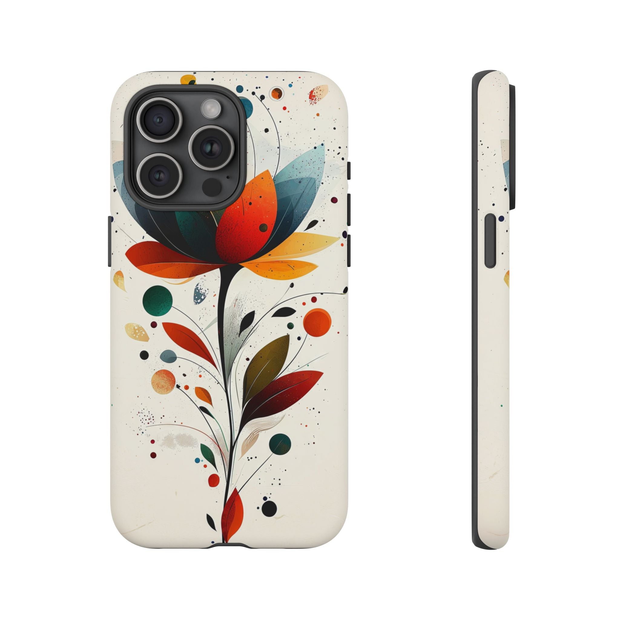 Floral Abstract Tough iPhone Case | Colourful Lotus Art Protective Cover