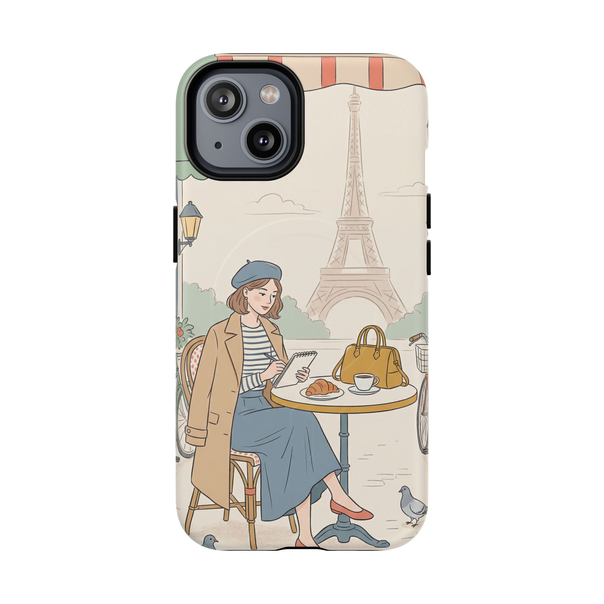 Paris Cafe MagSafe iPhone Case | Cute Vintage Eiffel Tower Travel