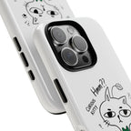 Curious Kitty Phone Case — Cute Cat Illustration with 'Hmm??' Text
