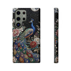 Peacock Moon Tough Samsung Galaxy Phone Case | Elegant Floral Phone Case