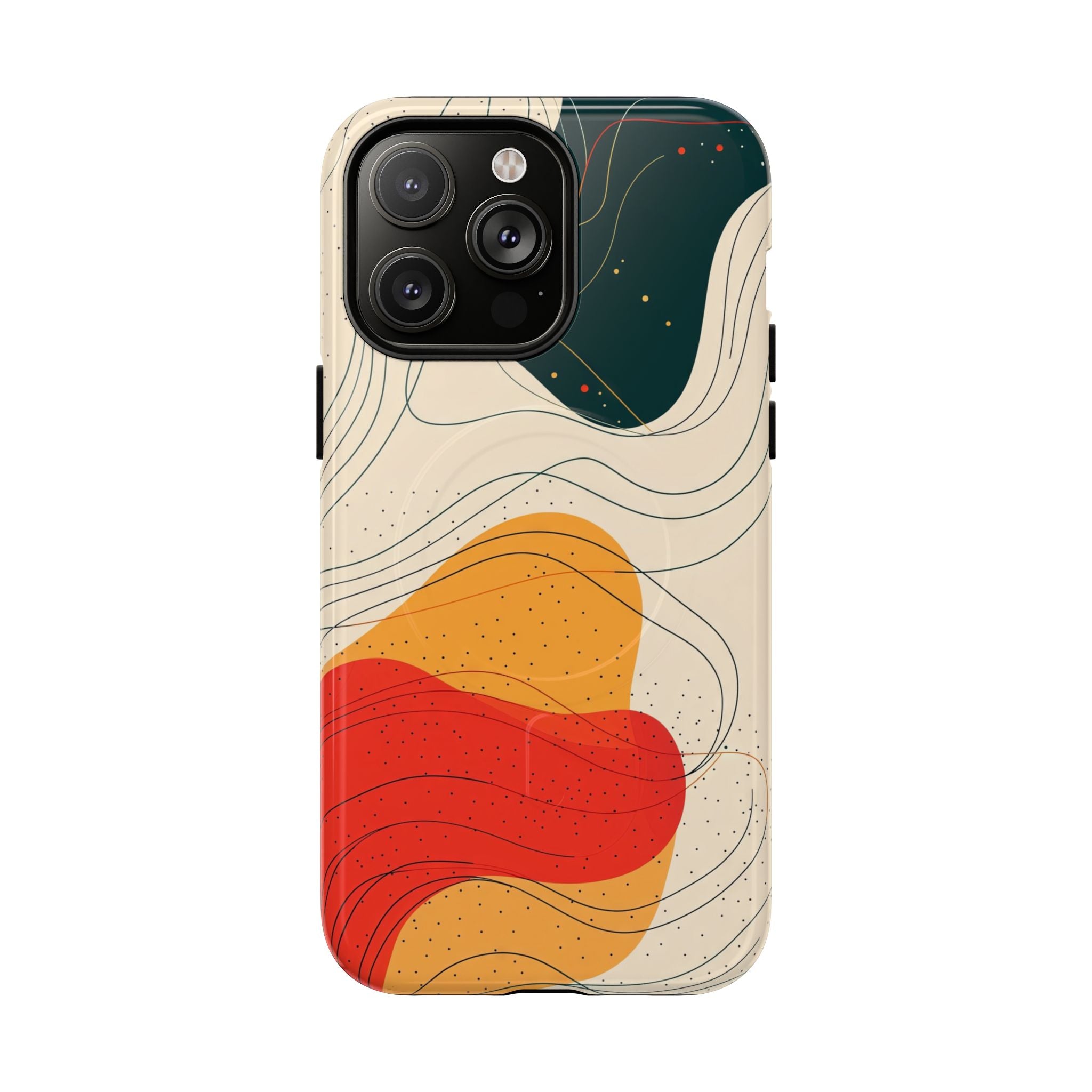 Abstract Retro Waves MagSafe iPhone Case | Colourful Modern Art