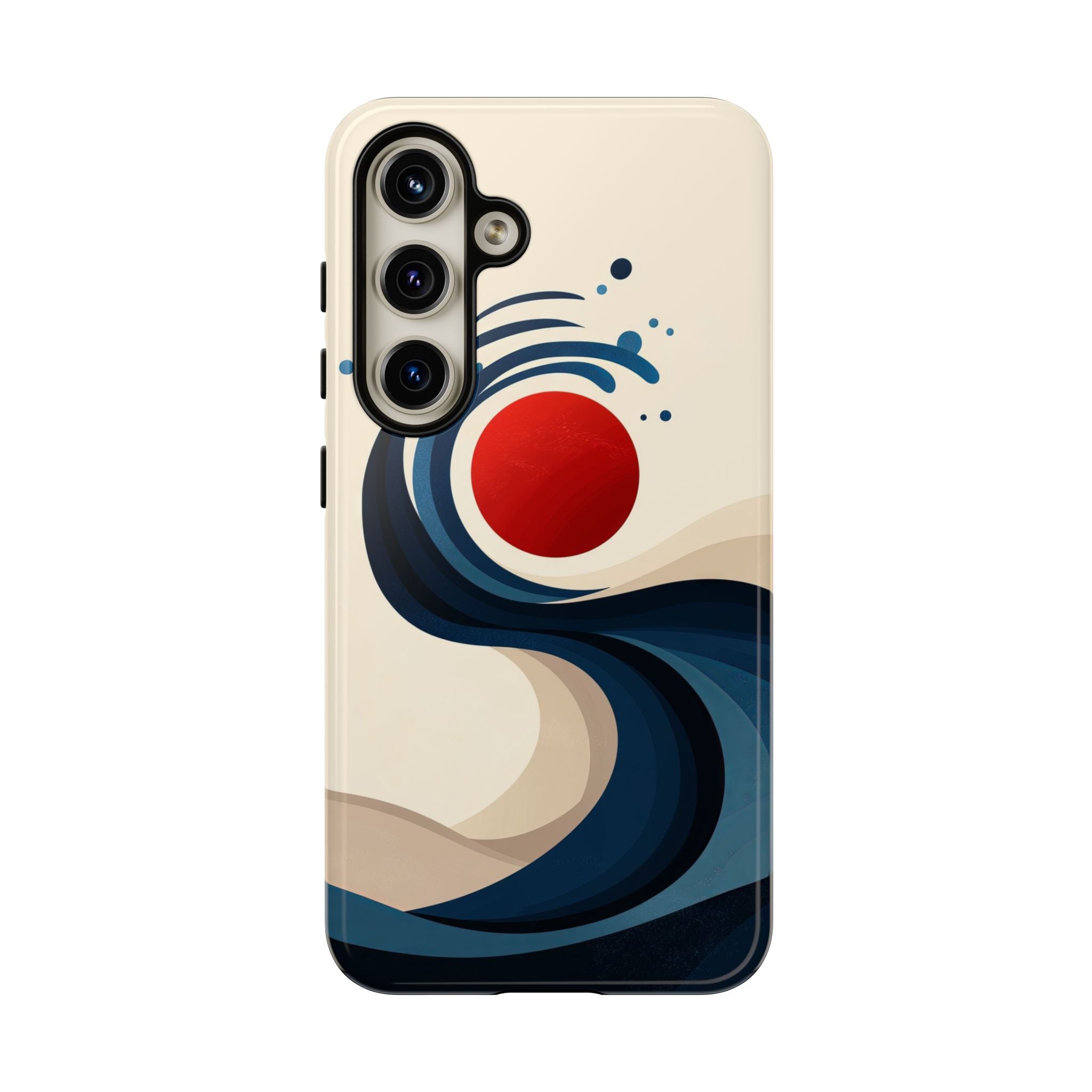 Abstract Wave Samsung Galaxy Case | Red Sun Ocean Art