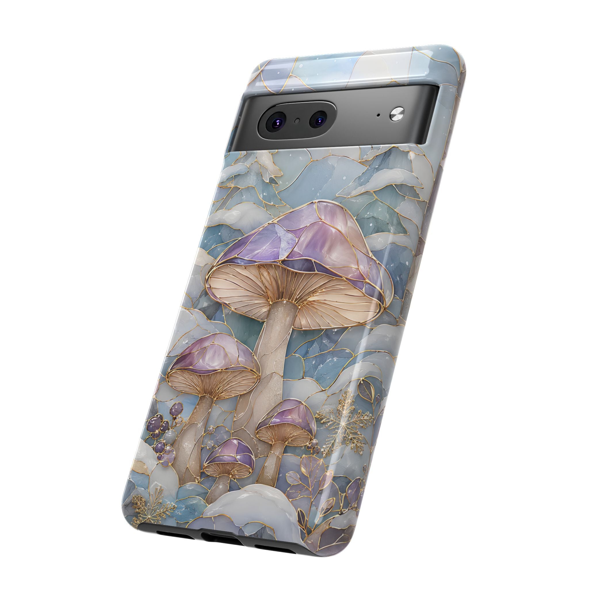 Iridescent Mushroom Illustration Google Pixel Phone Case | Protective Hard Case