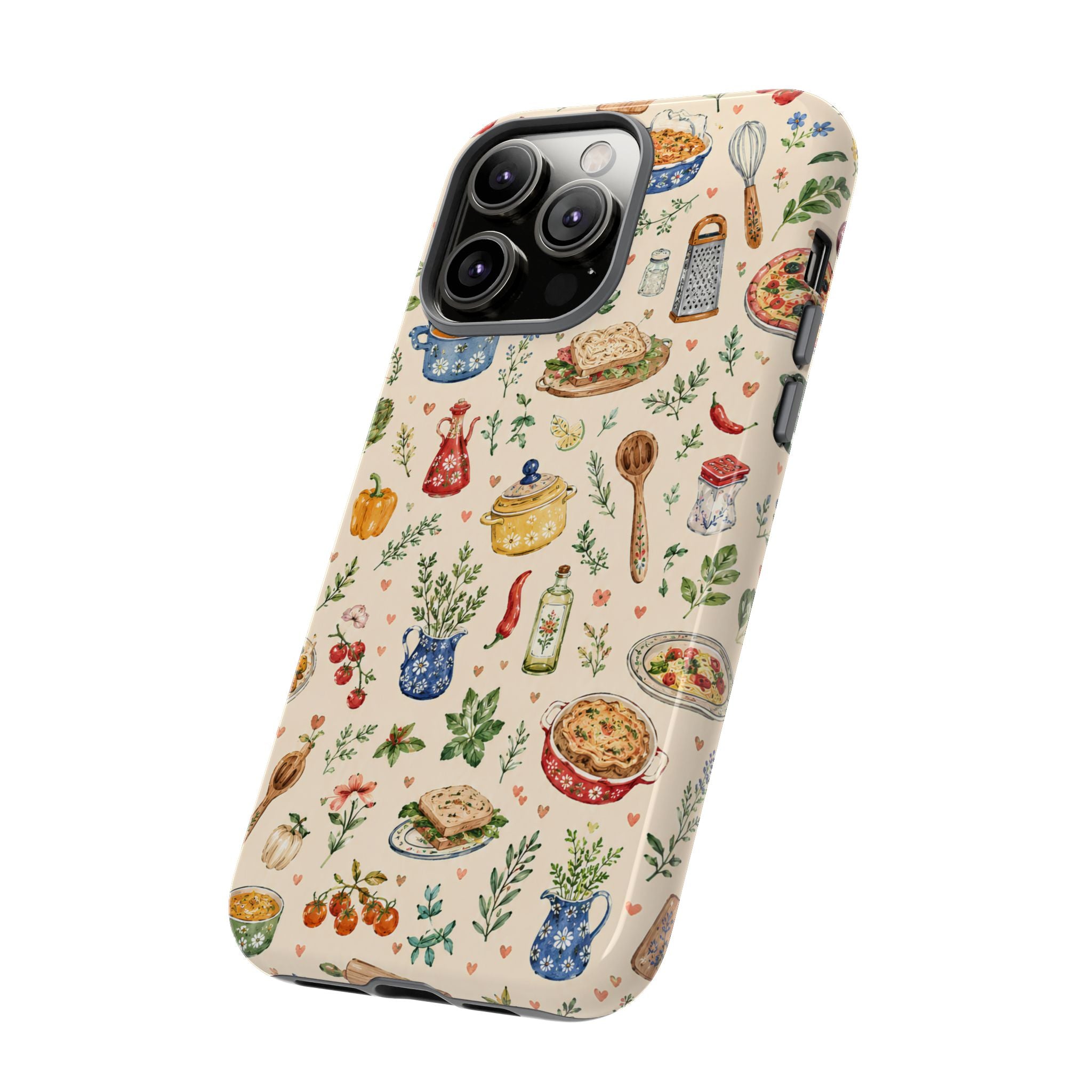 Kitchen Pattern iPhone Case | Vintage Cooking Recipe Phone Cover