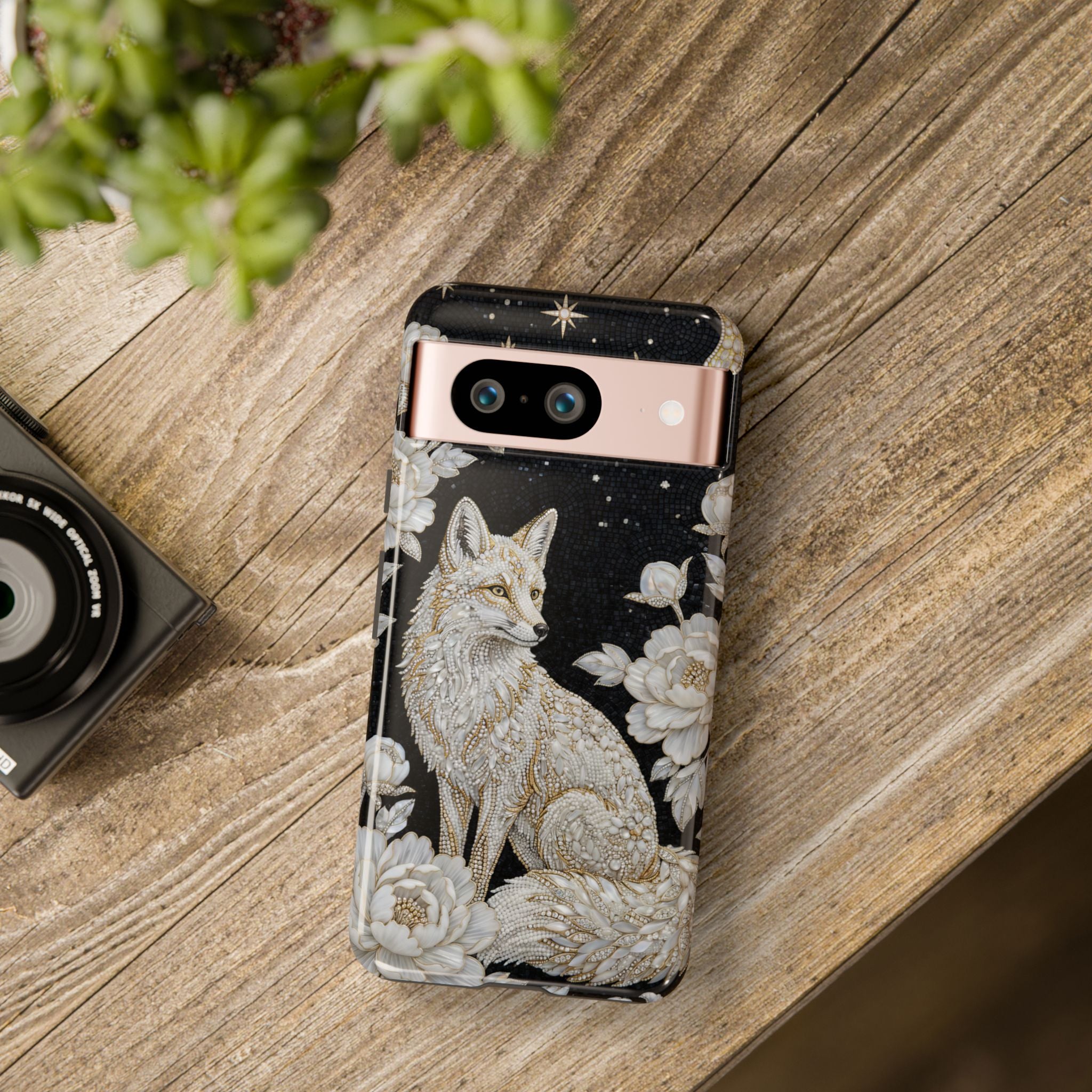 Mystic Fox Moon Google Pixel Phone Case | Celestial Floral iPhone Cover