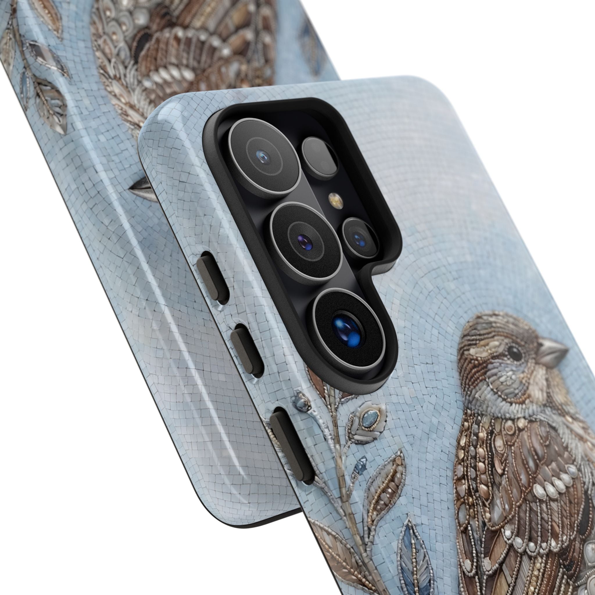 Bird Illustration Samsung Galaxy Phone Case — Sparrow Art Tough Phone Cover