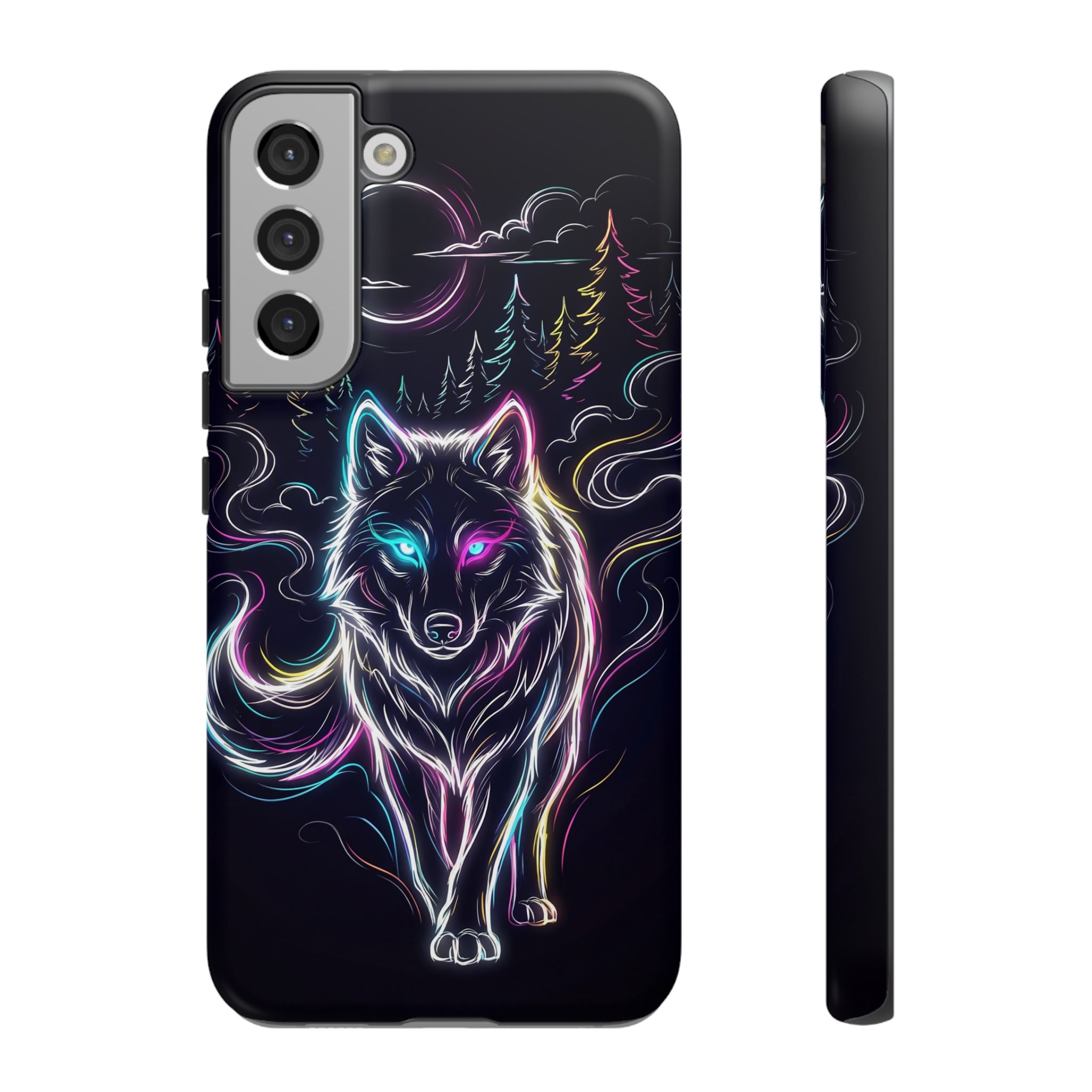 Neon Wolf Samsung Galaxy Phone Case | Mystic Glow Protective Tough Case