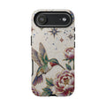 Hummingbird Moon Tough iPhone Case | Floral Celestial Protective Cover