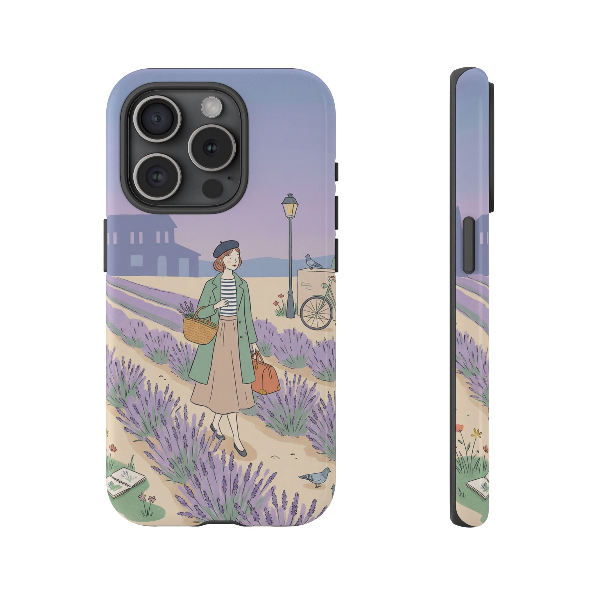 Lavender Field iPhone Case | Vintage Travel Illustration Protective Case