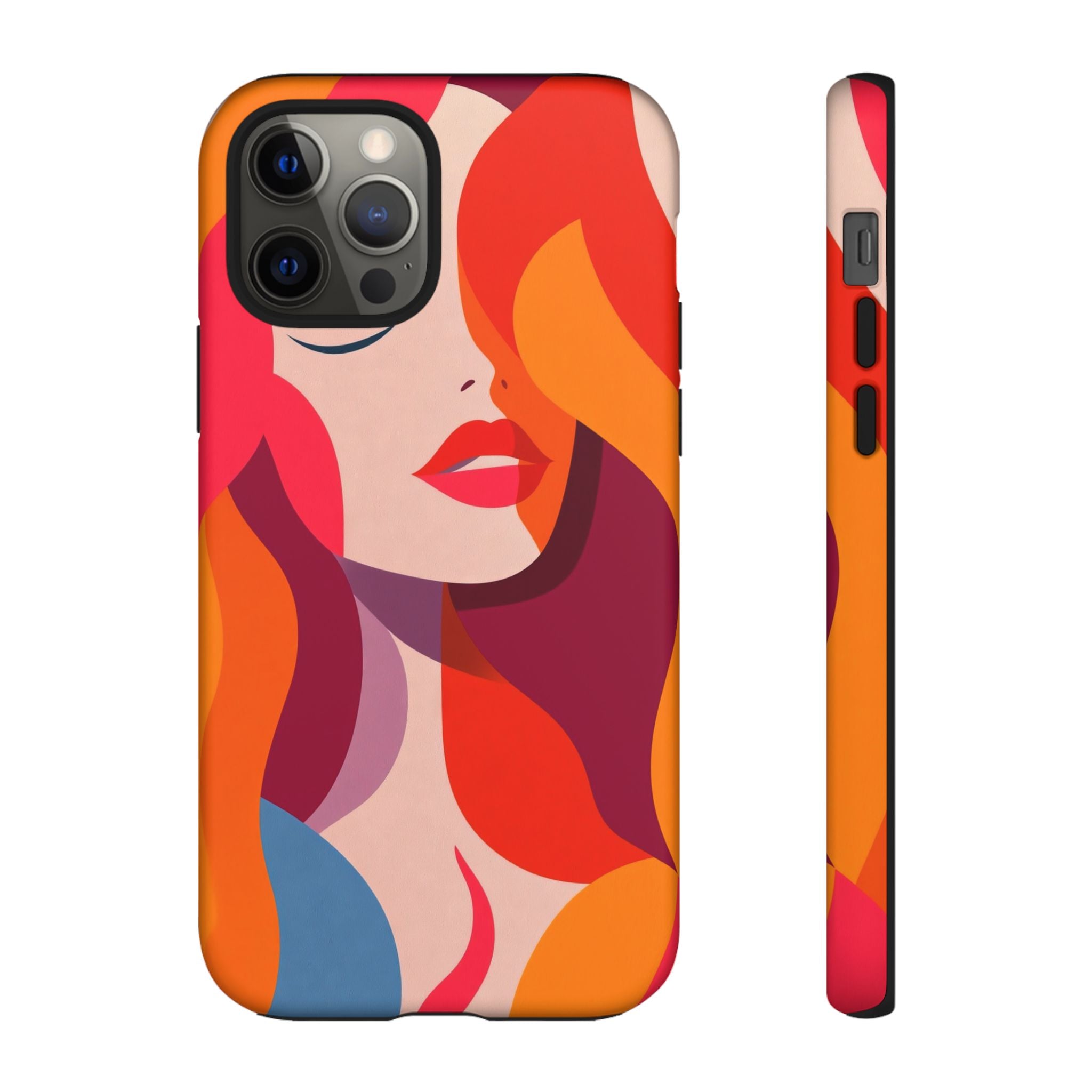 Retro Pop Art Woman iPhone Case | Bold Colourful Abstract Portrait