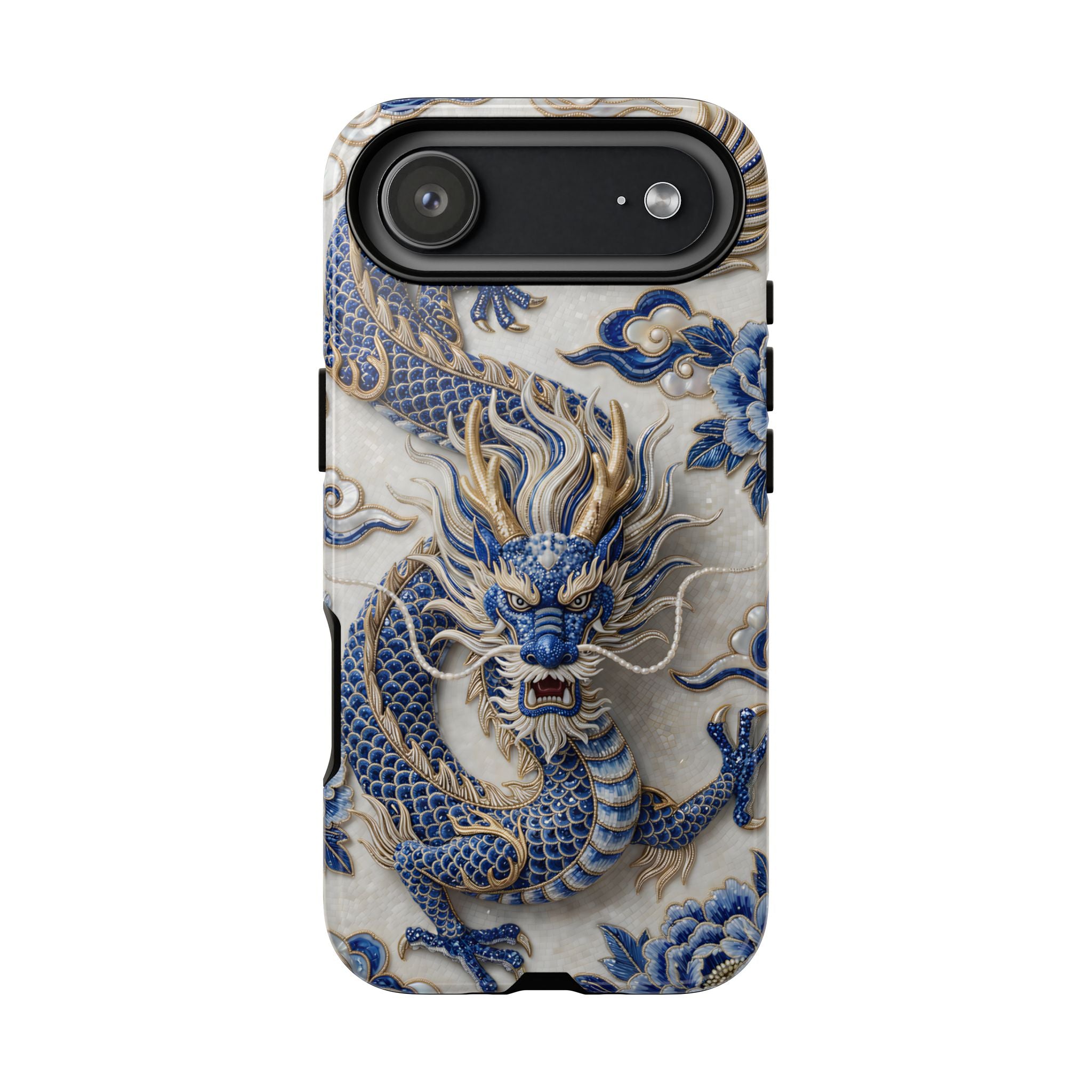 Asian Zodiac Dragon iPhone Case | Blue & White Porcelain Luxury Protective Case | Year of the Dragon Gift