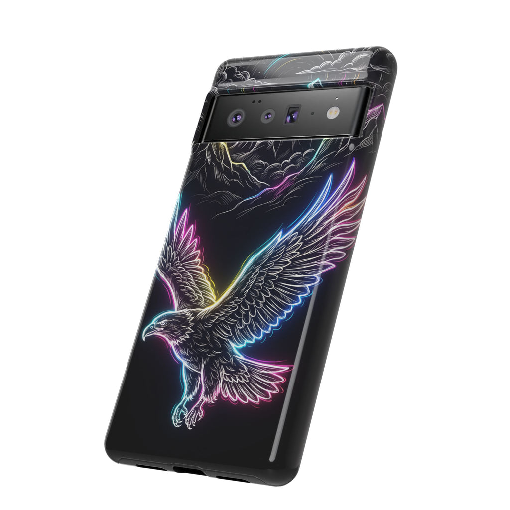 Cover per telefono Google Pixel Neon Eagle con design montano