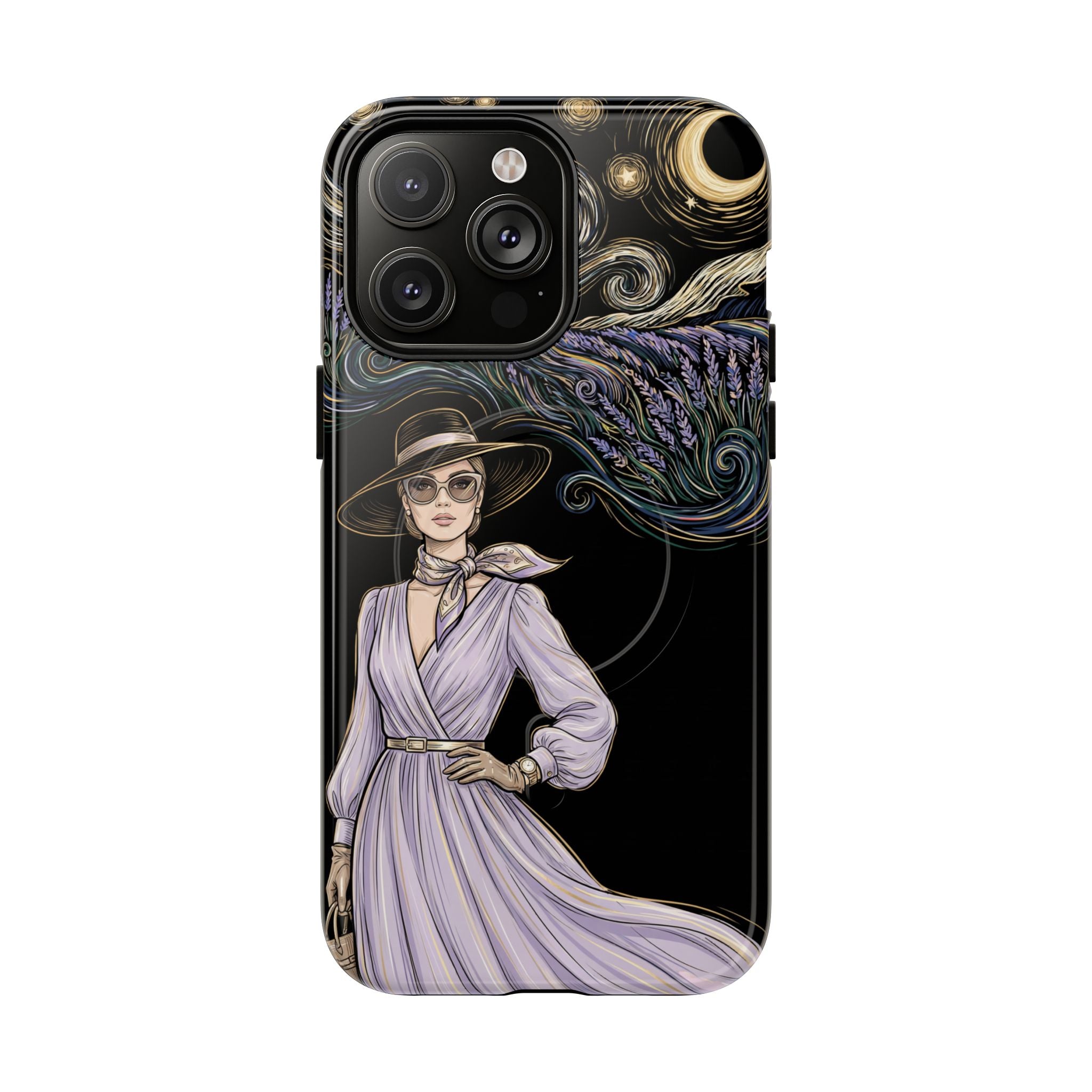 Starry Night Lavender Woman MagSafe iPhone Case | Artistic Protective Tough Case