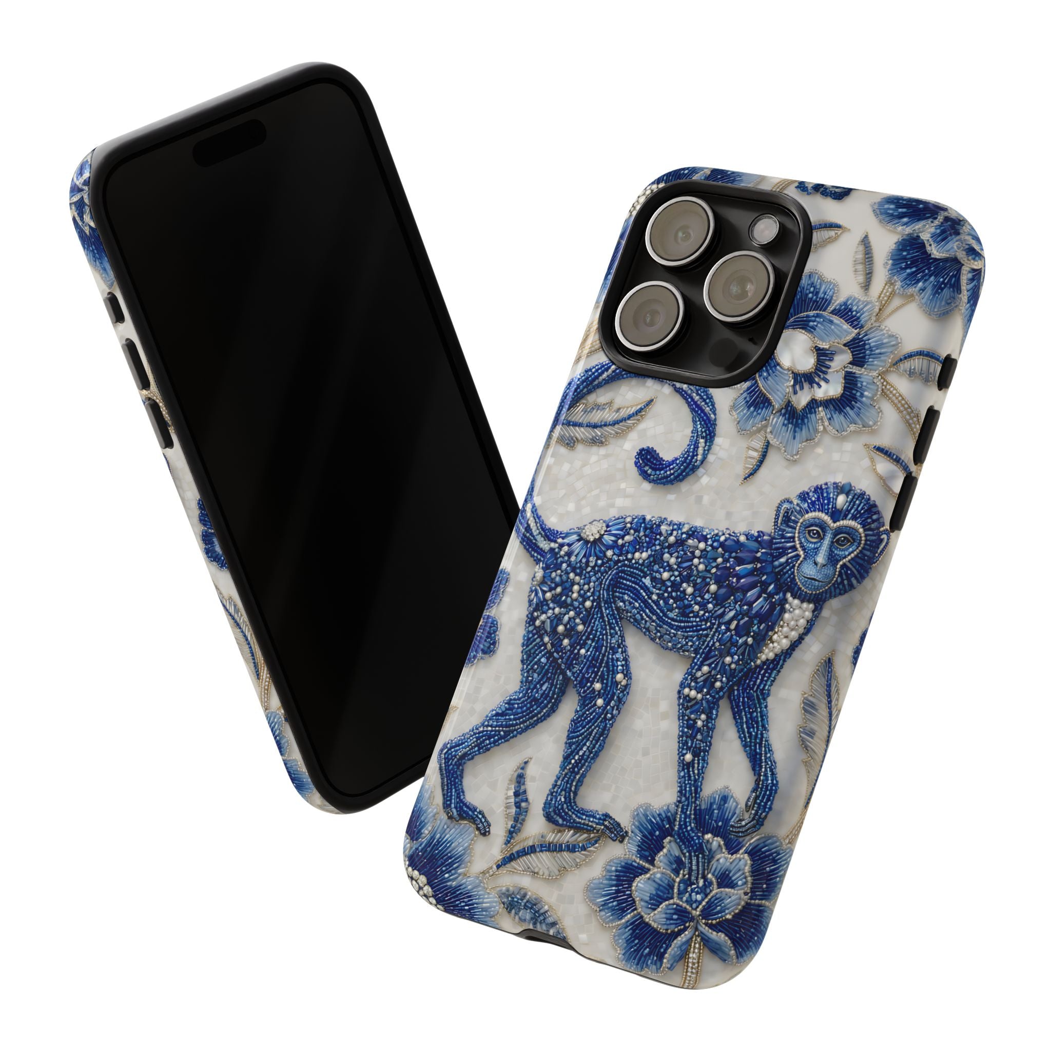 Asian Zodiac Monkey iPhone Case | Blue & White Porcelain Art Protective Case | Year of the Monkey Gift