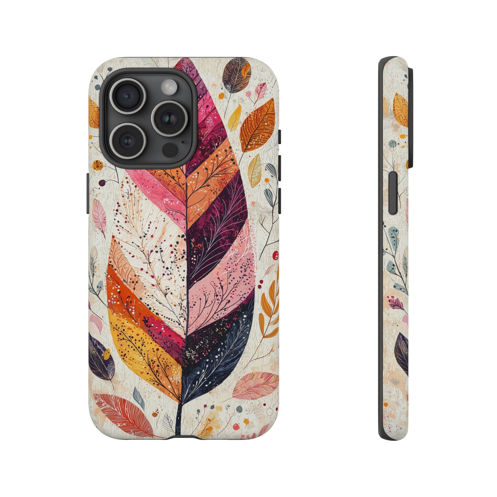 Autumn Leaf Tough iPhone Case | Watercolour Feathered Fall Design