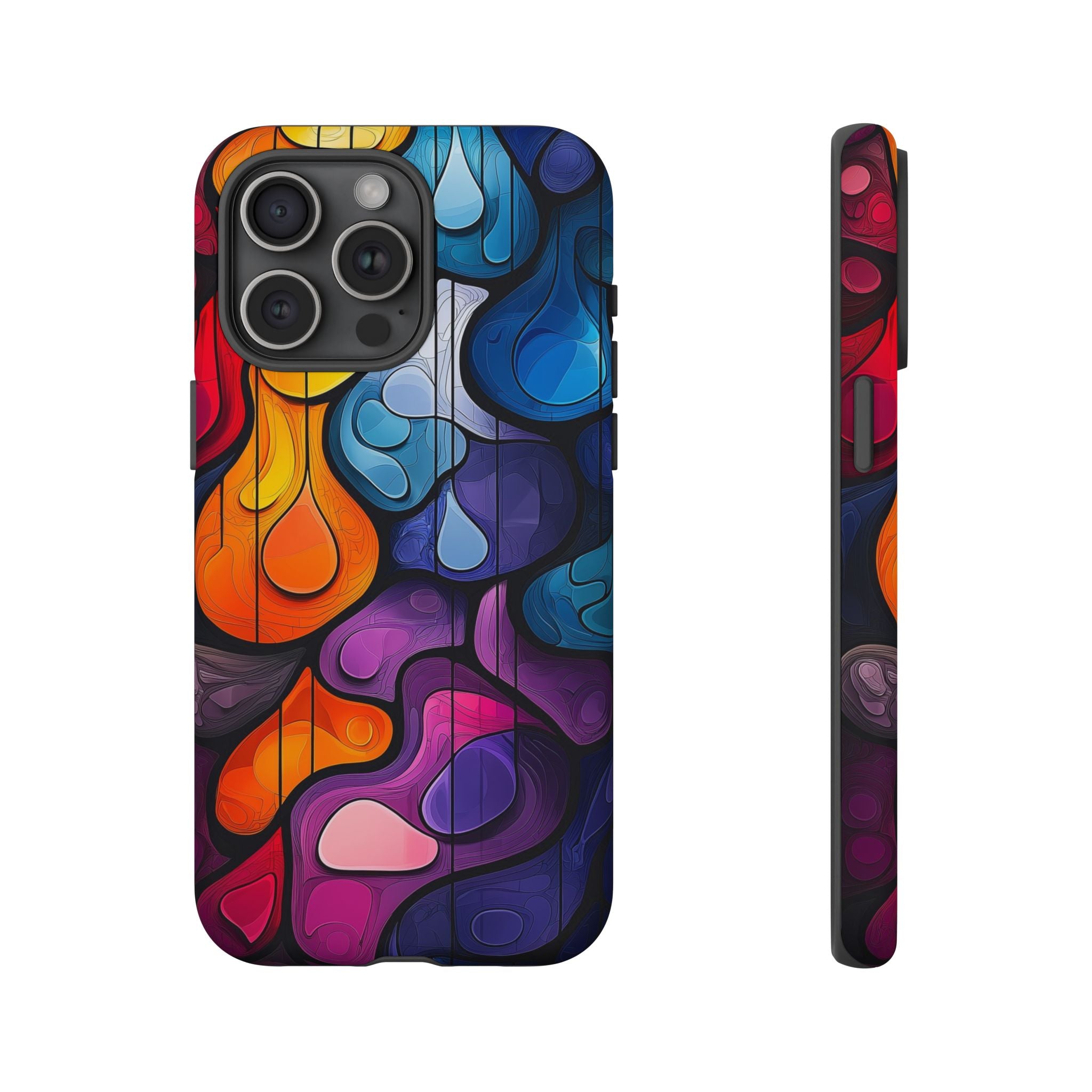 Abstract Colourful Drop iPhone Case — Vibrant Stained-Glass