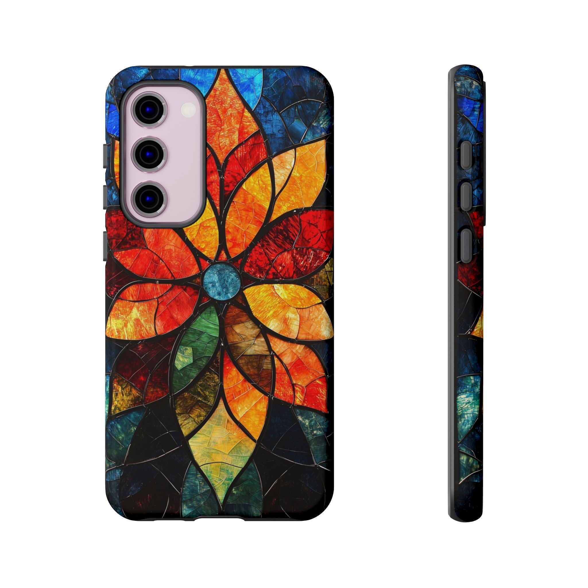Stained Glass Flower Samsung Galaxy Case — Colourful Mosaic Protective Cover