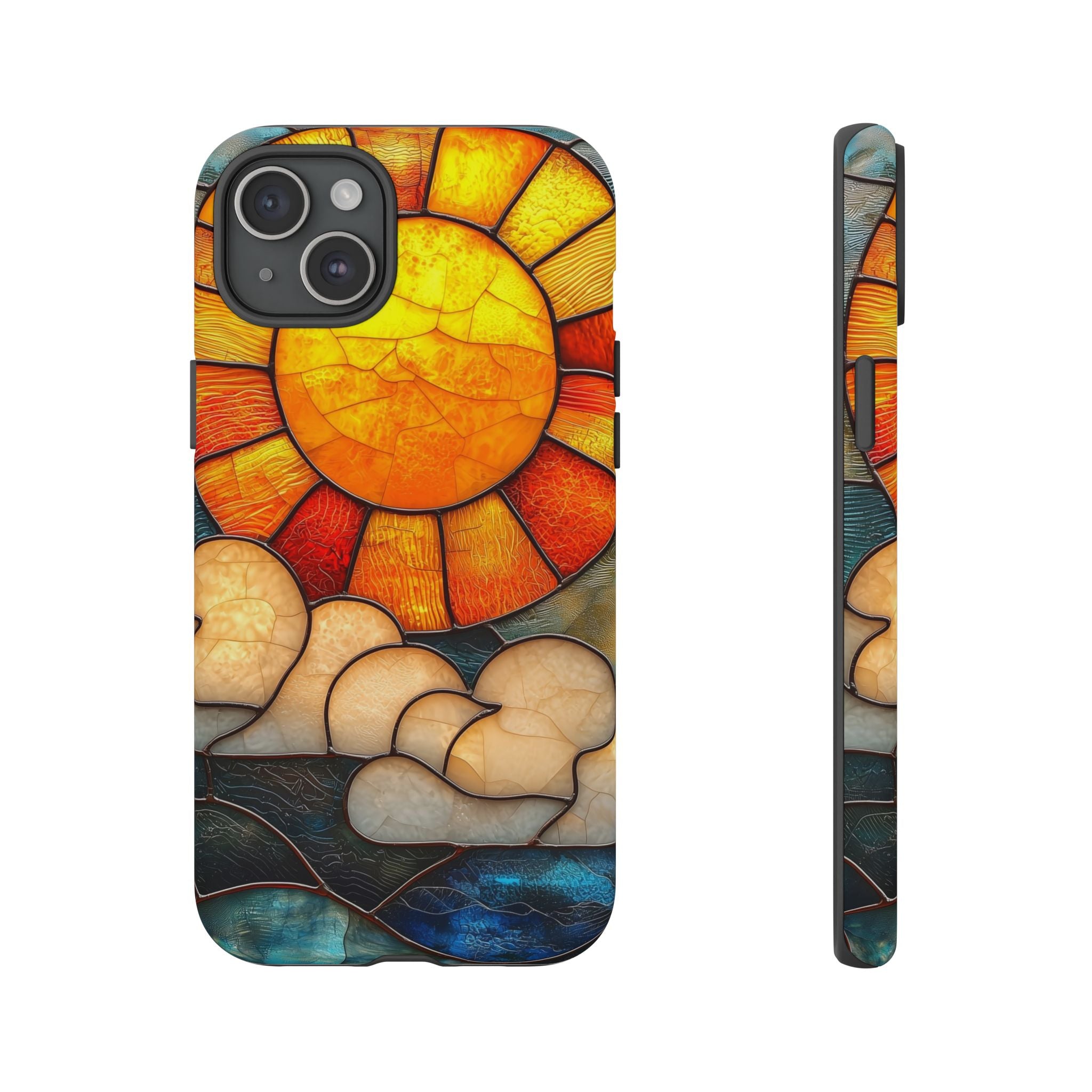 Stained Glass Sun & Clouds iPhone Case