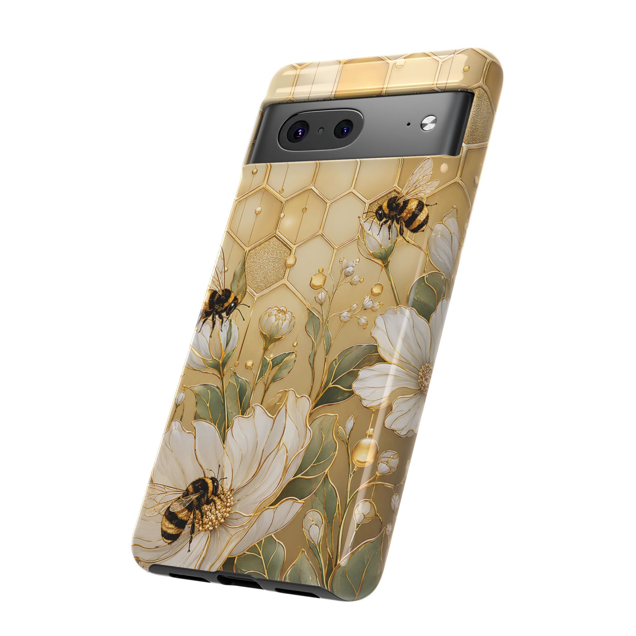 Bee Floral Google Pixel Phone Case | Honeycomb Wildflower Cover