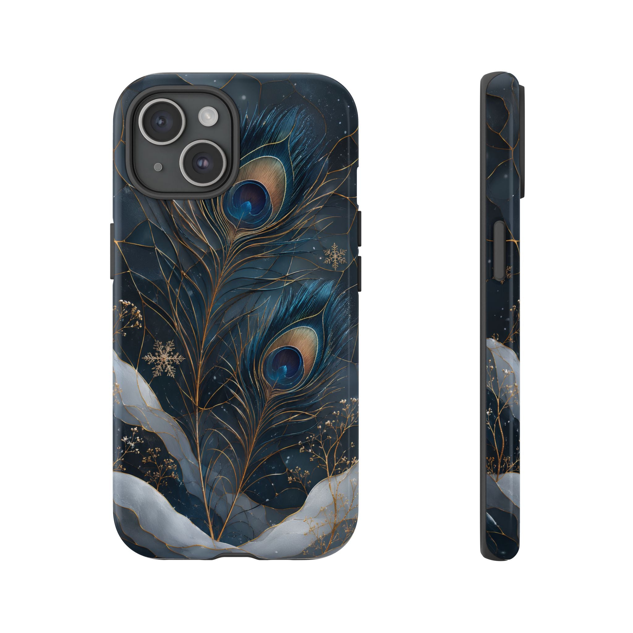 Peacock Feather iPhone Case | Blue Gold iPhone Case