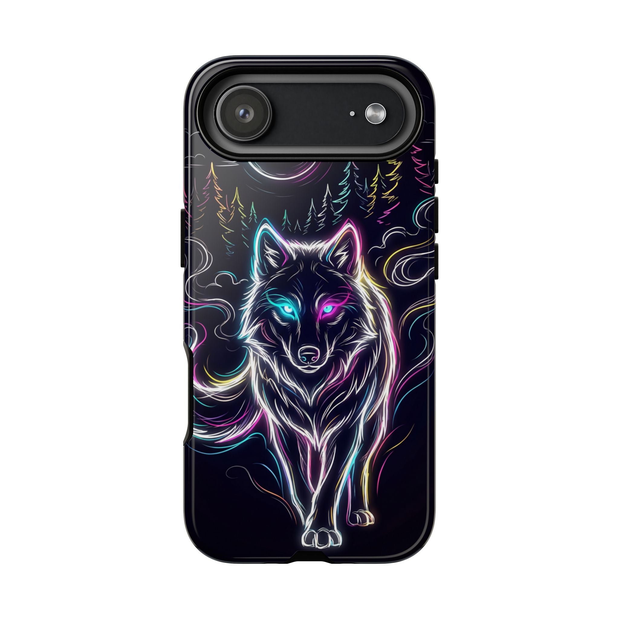 Neon Wolf iPhone Case | Mystic Glow Protective Tough Case