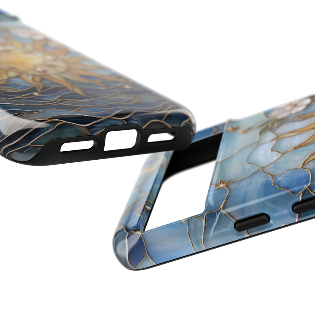 Custodia resistente per Google Pixel con motivo floreale in vetro colorato, sole e mare