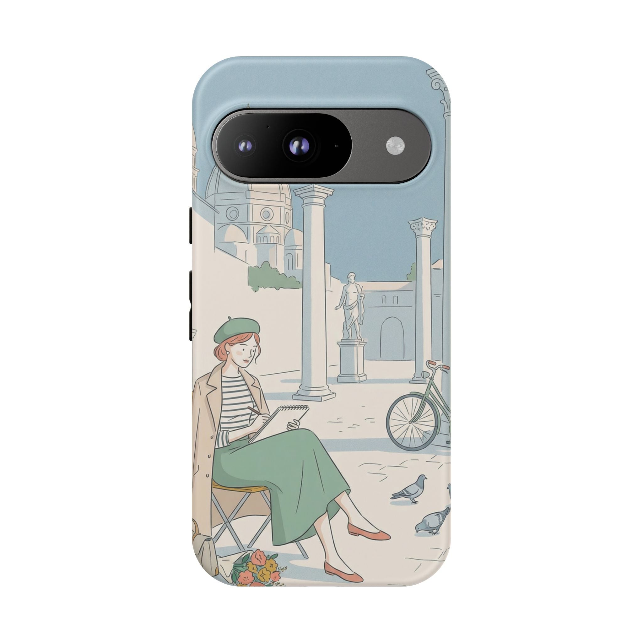 Florence Art Aesthetic Google Pixel Phone Case | Renaissance Italy Travel Illustration