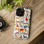 Cat Pattern Tough iPhone Case | Colourful Cartoon Cats