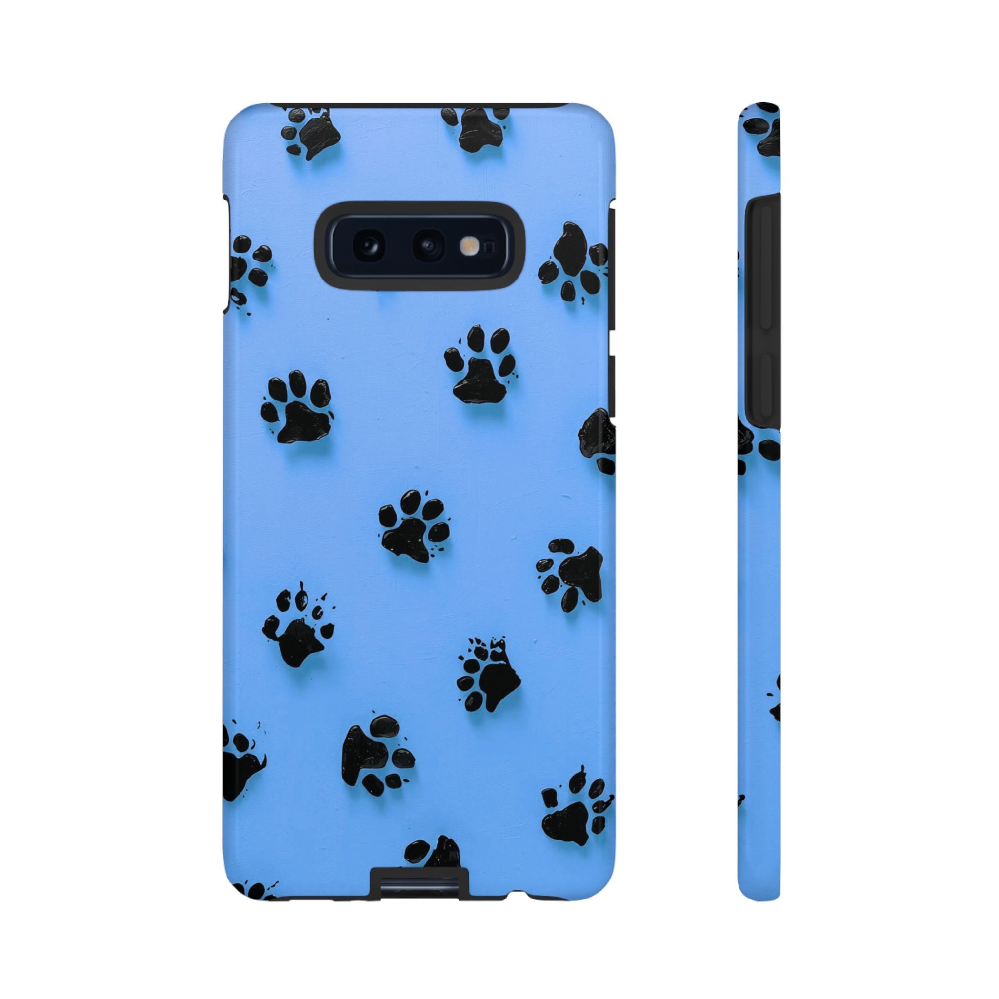 Blue Paw Print Tough Samsung Galaxy Case — Protective Dog & Cat Lover Cover