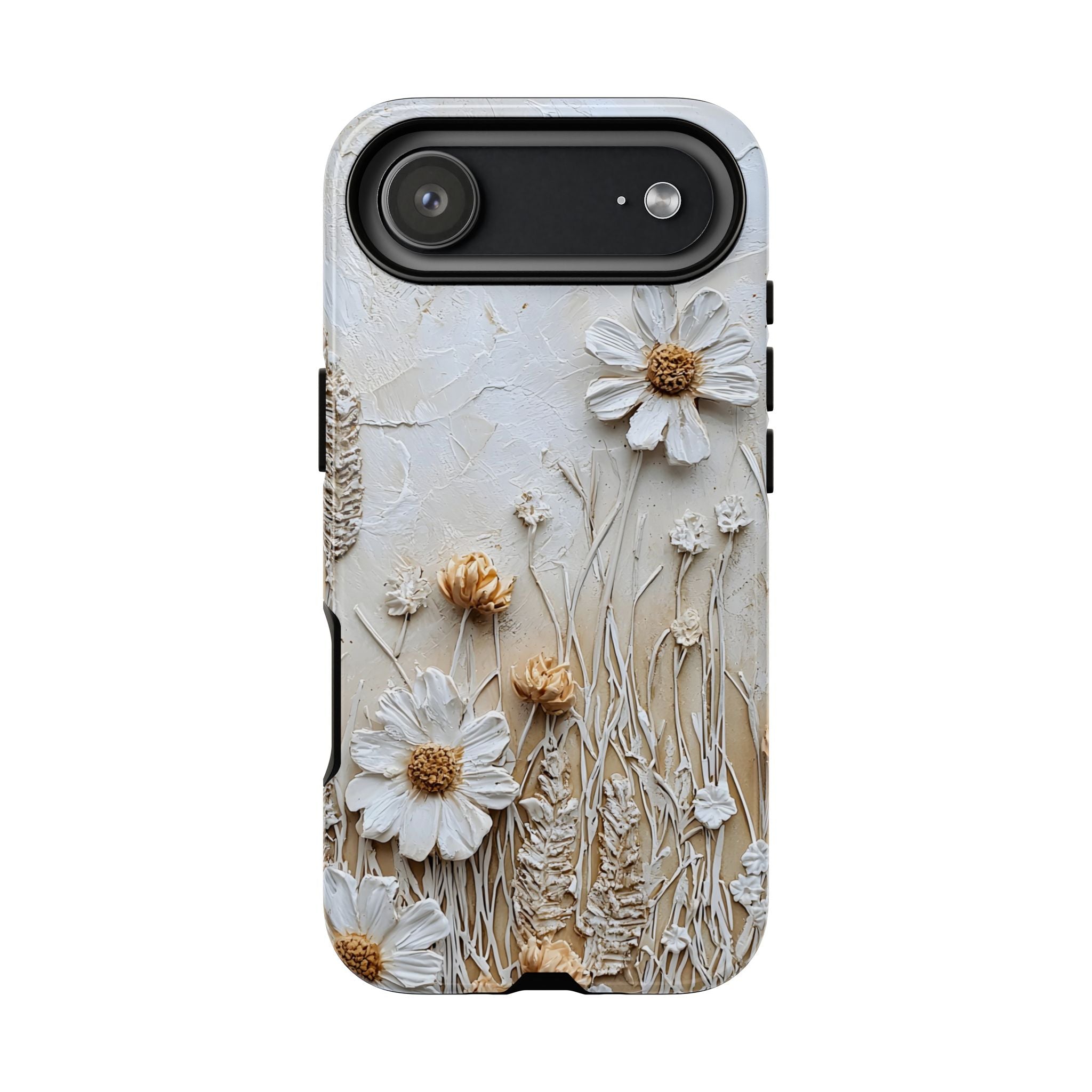 Textured Daisy Art Floral Relief iPhone Case