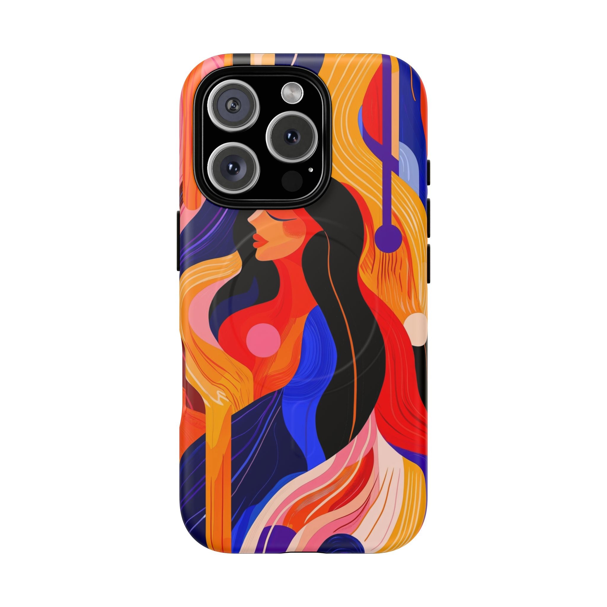 Abstract Colourful Woman MagSafe iPhone Tough Case | Vibrant Artistic