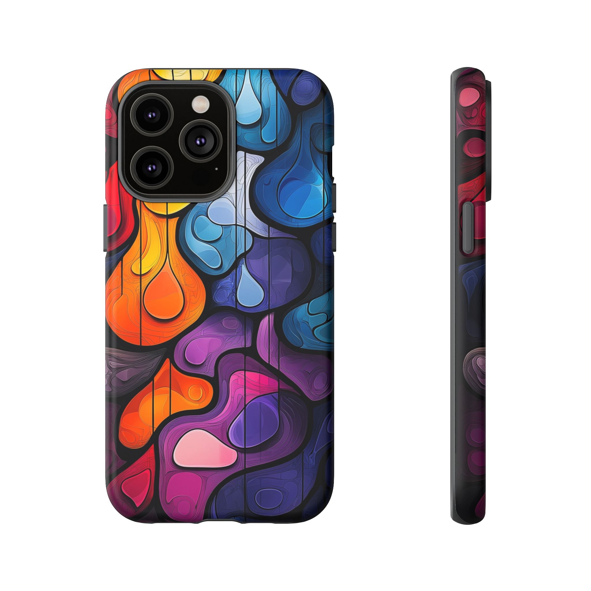Abstract Colourful Drop iPhone Case — Vibrant Stained-Glass